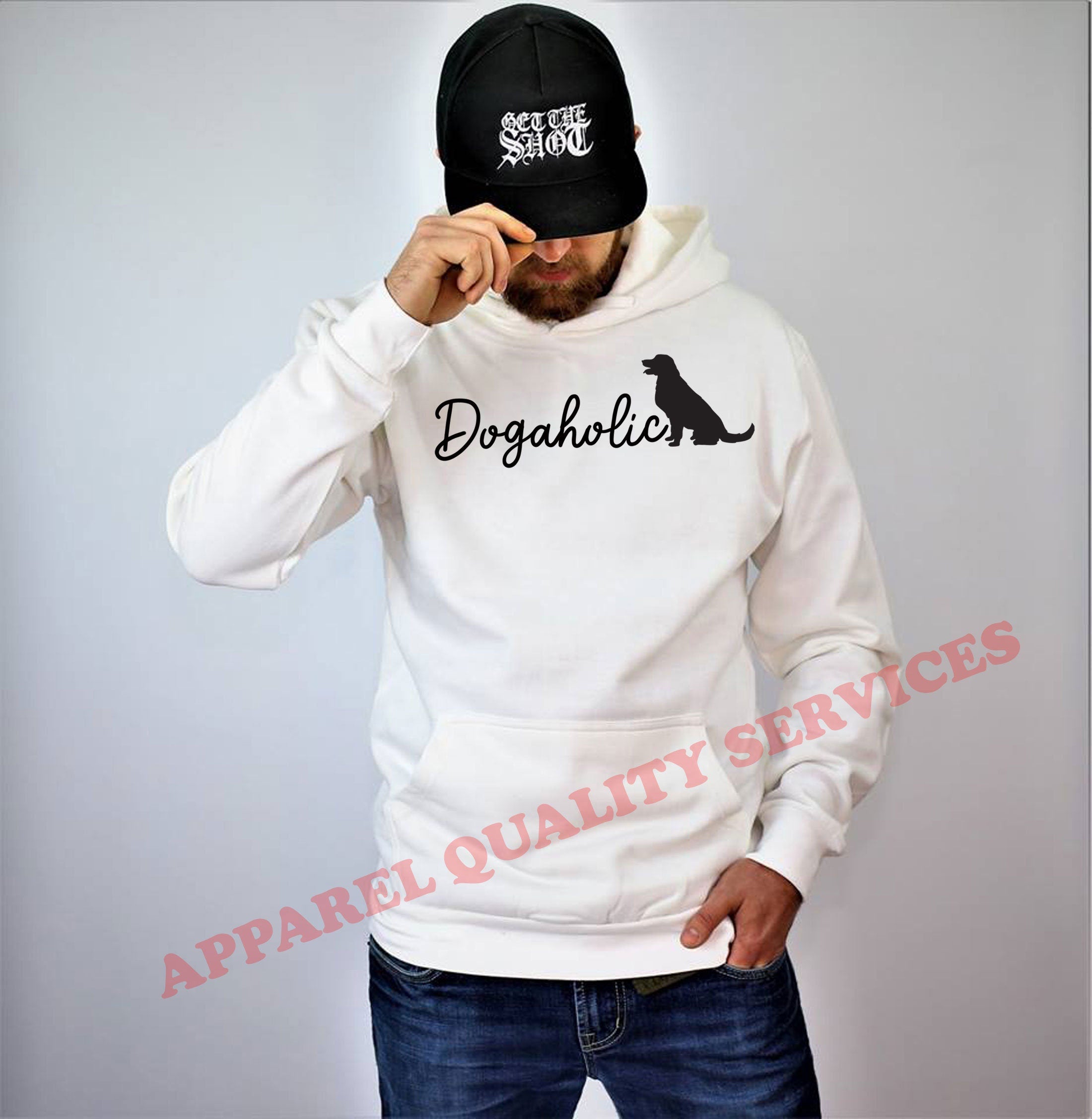 DOGAHOLIC Hoodie hoody hood hooded Joke Gift for Dogs Lover Puppy addicted to Dogs Birthday present humor.