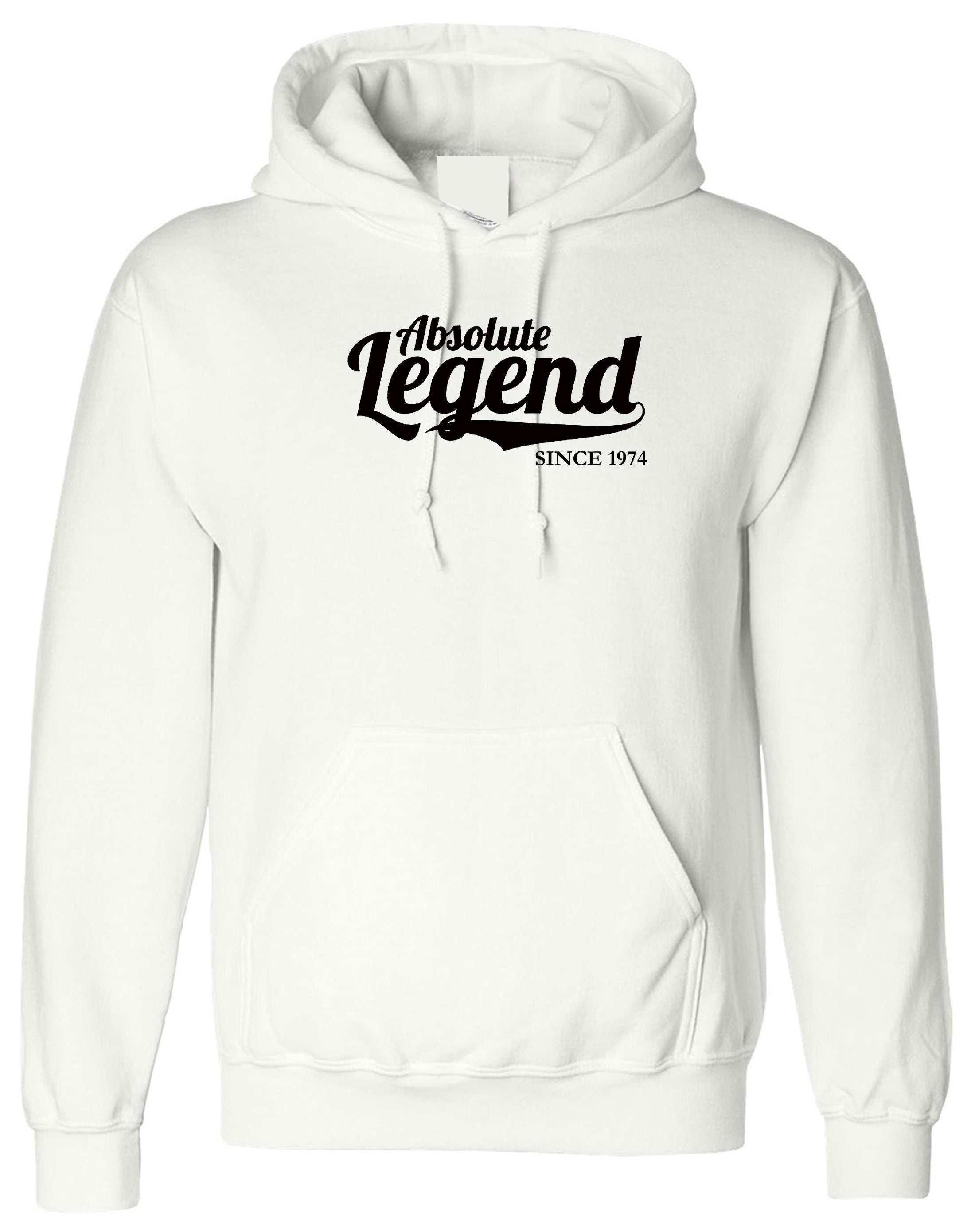 Unisex Ladies Absolute Legend Since 1971 Hoodie Hoody Hood Hooded Funny Awesome Birthday Gift mens joke customised date