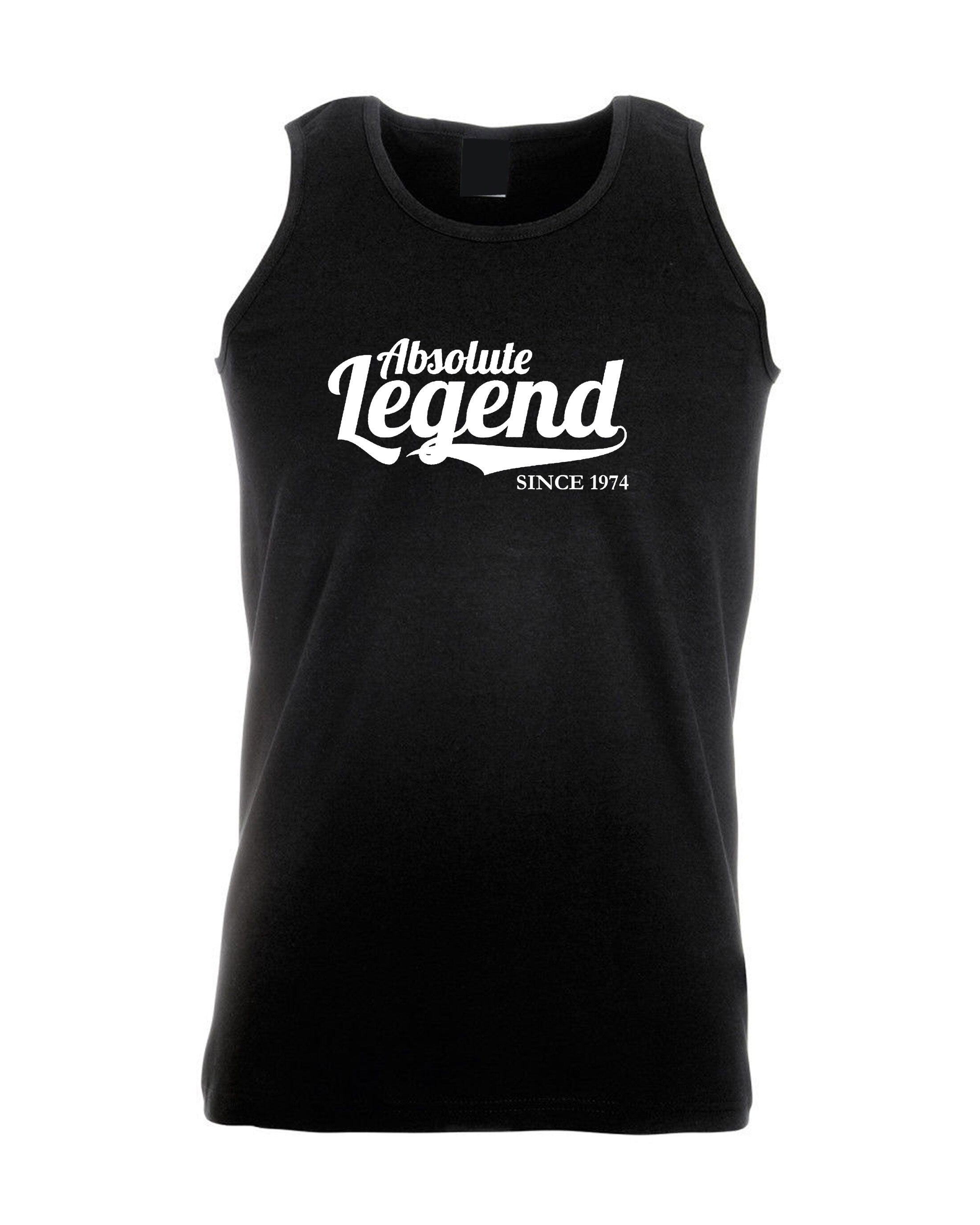 Unisex Ladies Absolute Legend Since 1971 mens vest vests top tank gym workout exercise yoga Funny Awesome Birthday Gift joke customised date