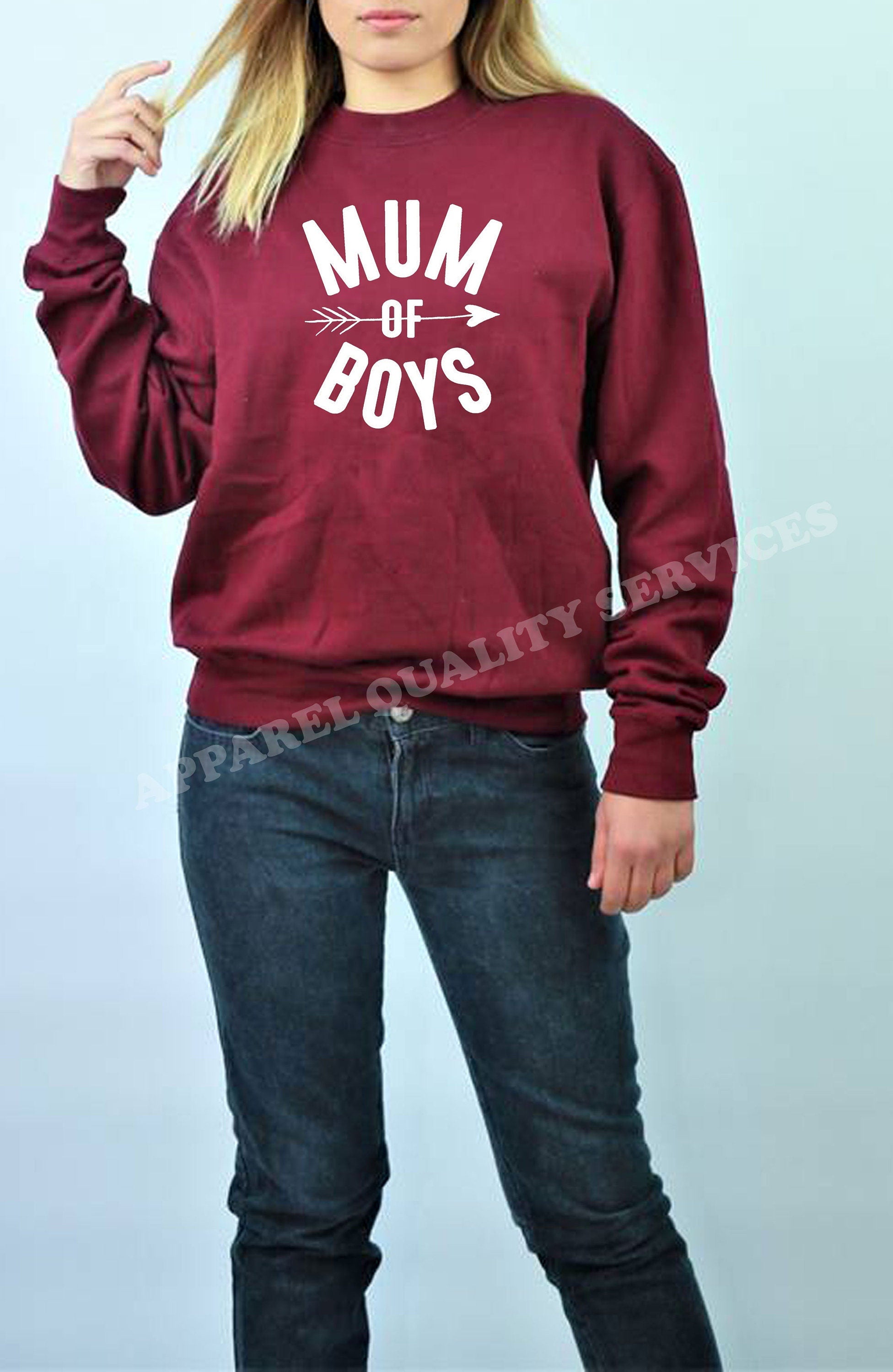 Ladies Mum Of Boys Sweatshirt Jumper Sweater Shirt Womens Sons Mothers Day Son Proud Mummy mama birthday present womens