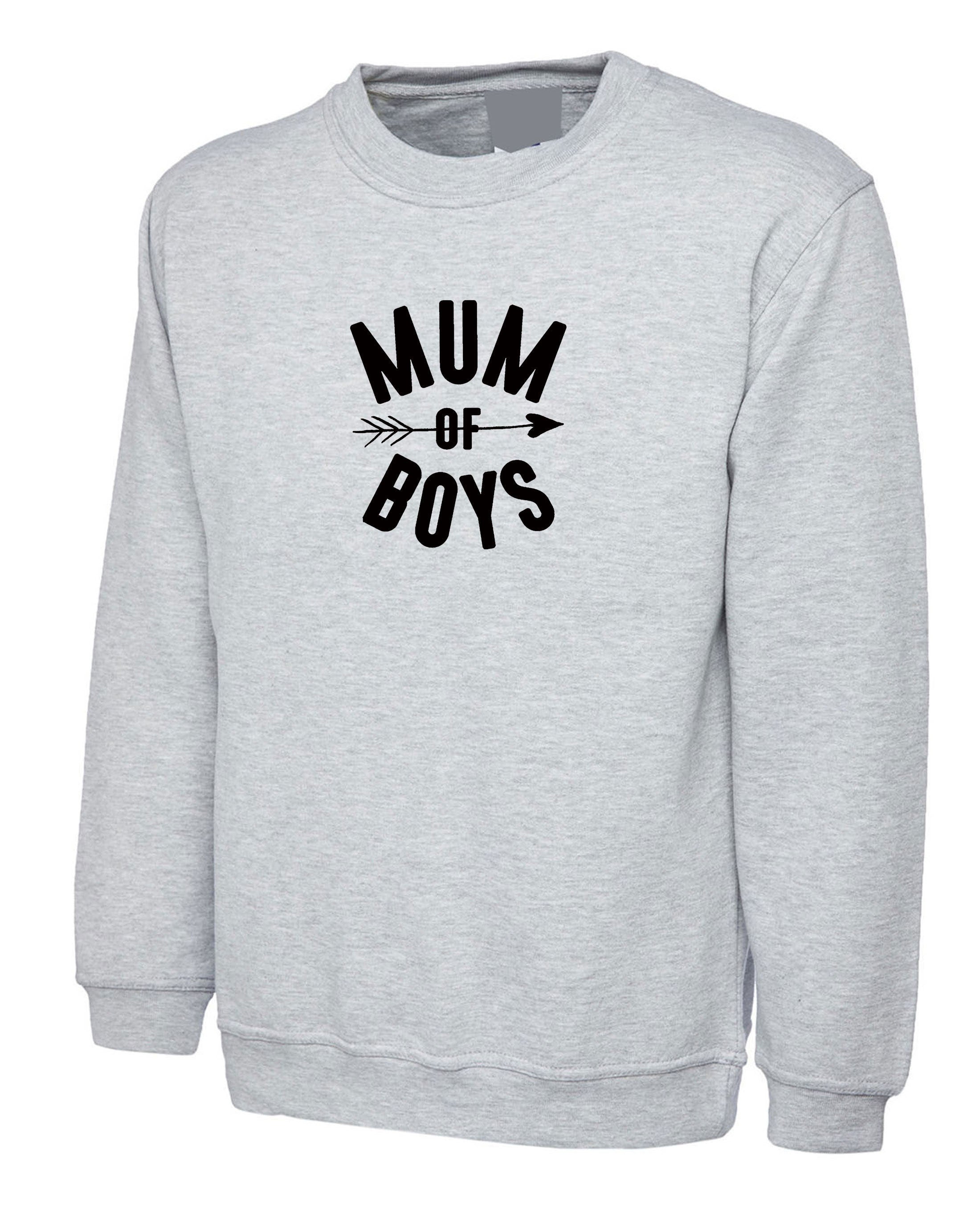 Ladies Mum Of Boys Sweatshirt Jumper Sweater Shirt Womens Sons Mothers Day Son Proud Mummy mama birthday present womens