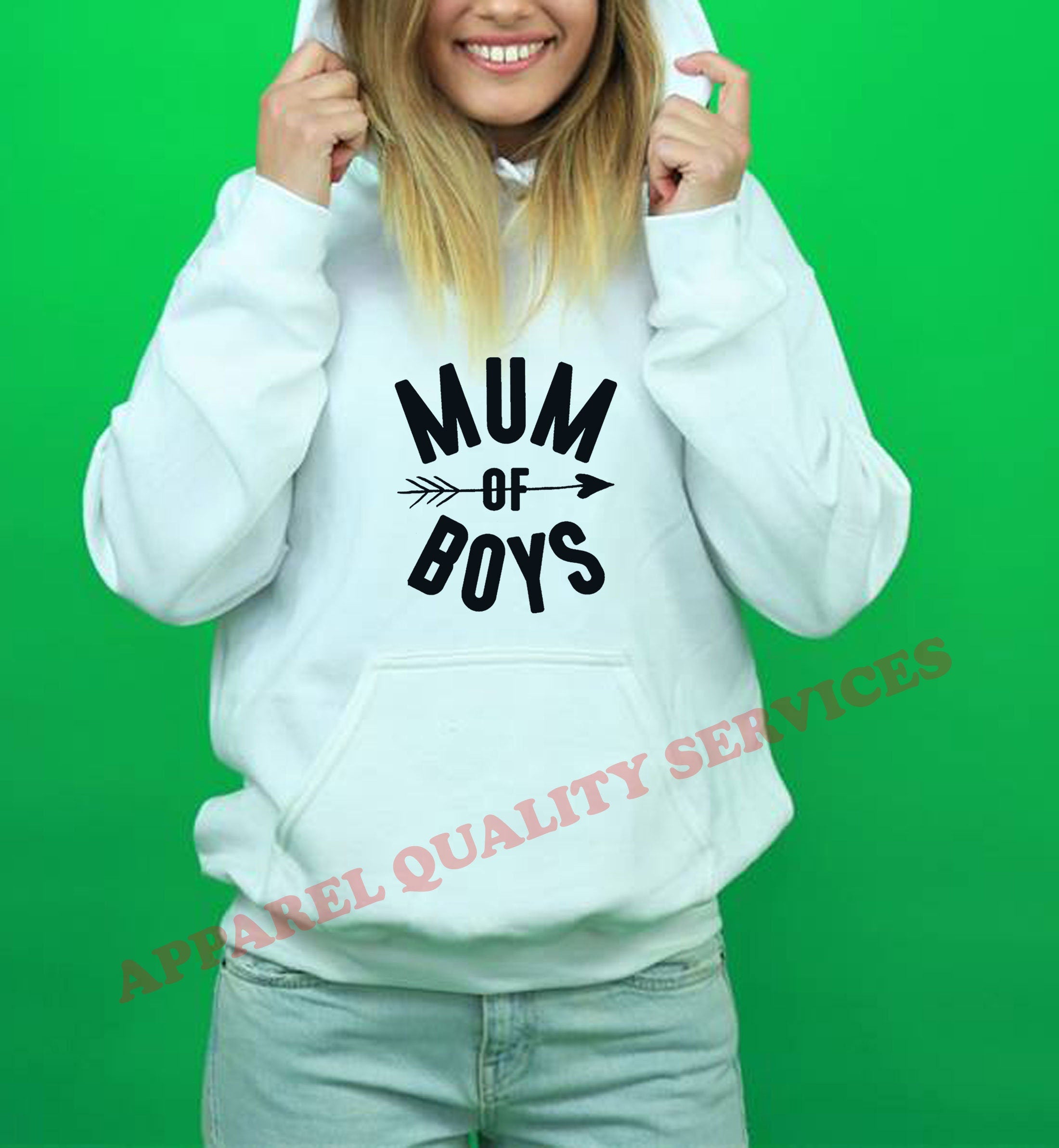 Ladies Mum Of Boys Hoodie hoody hood hooded Womens Sons Mothers Day Son Proud Mummy mama birthday present womens