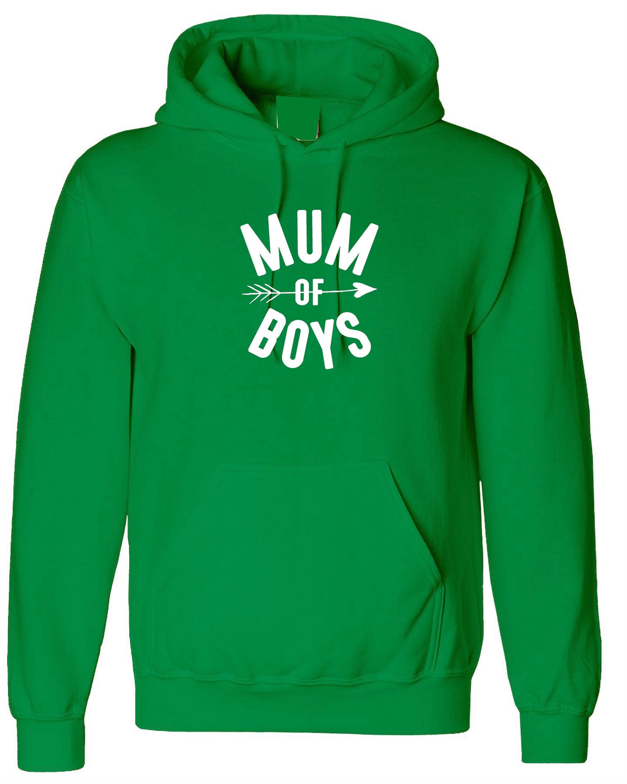 Ladies Mum Of Boys Hoodie hoody hood hooded Womens Sons Mothers Day Son Proud Mummy mama birthday present womens