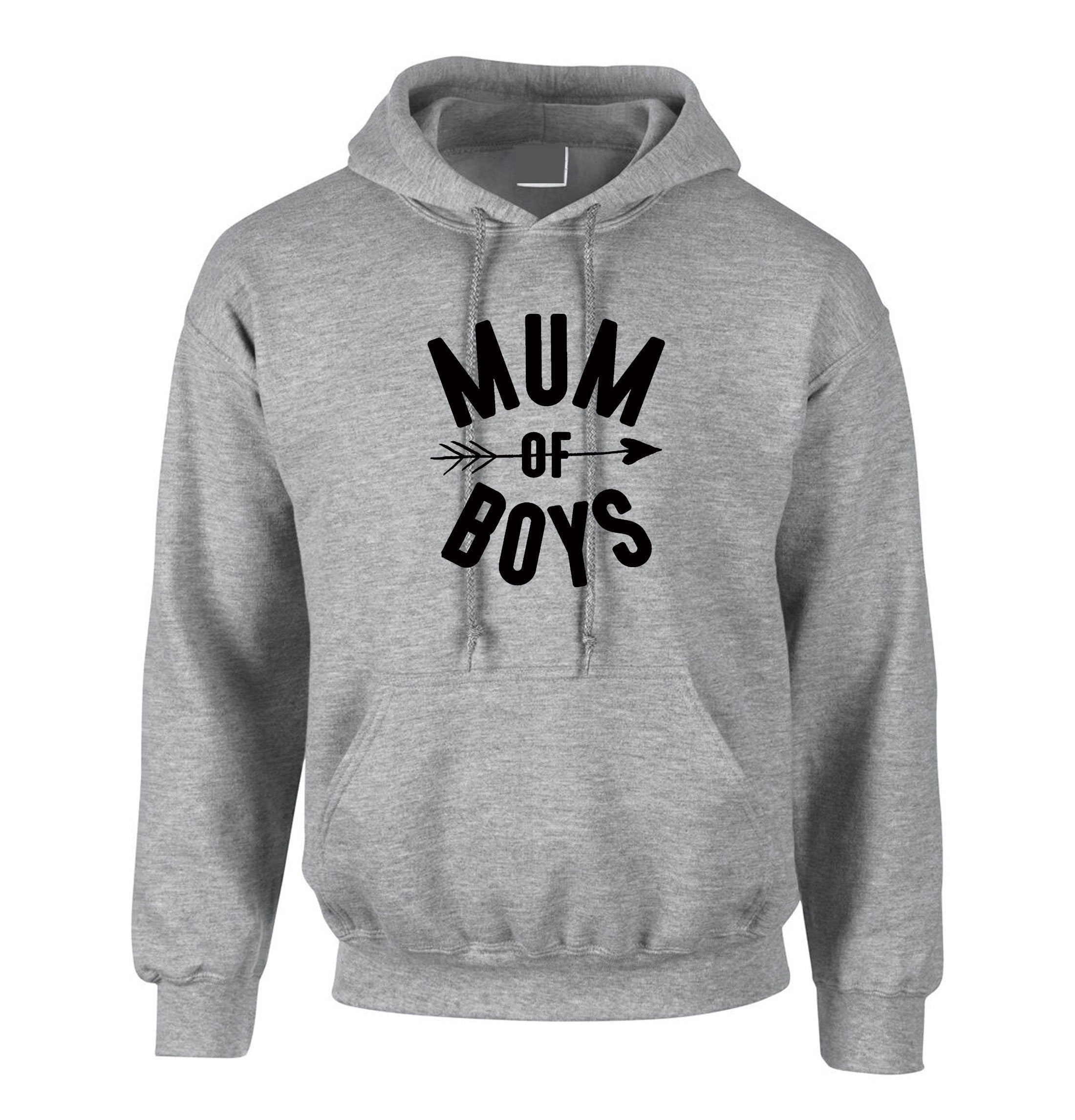 Ladies Mum Of Boys Hoodie hoody hood hooded Womens Sons Mothers Day Son Proud Mummy mama birthday present womens