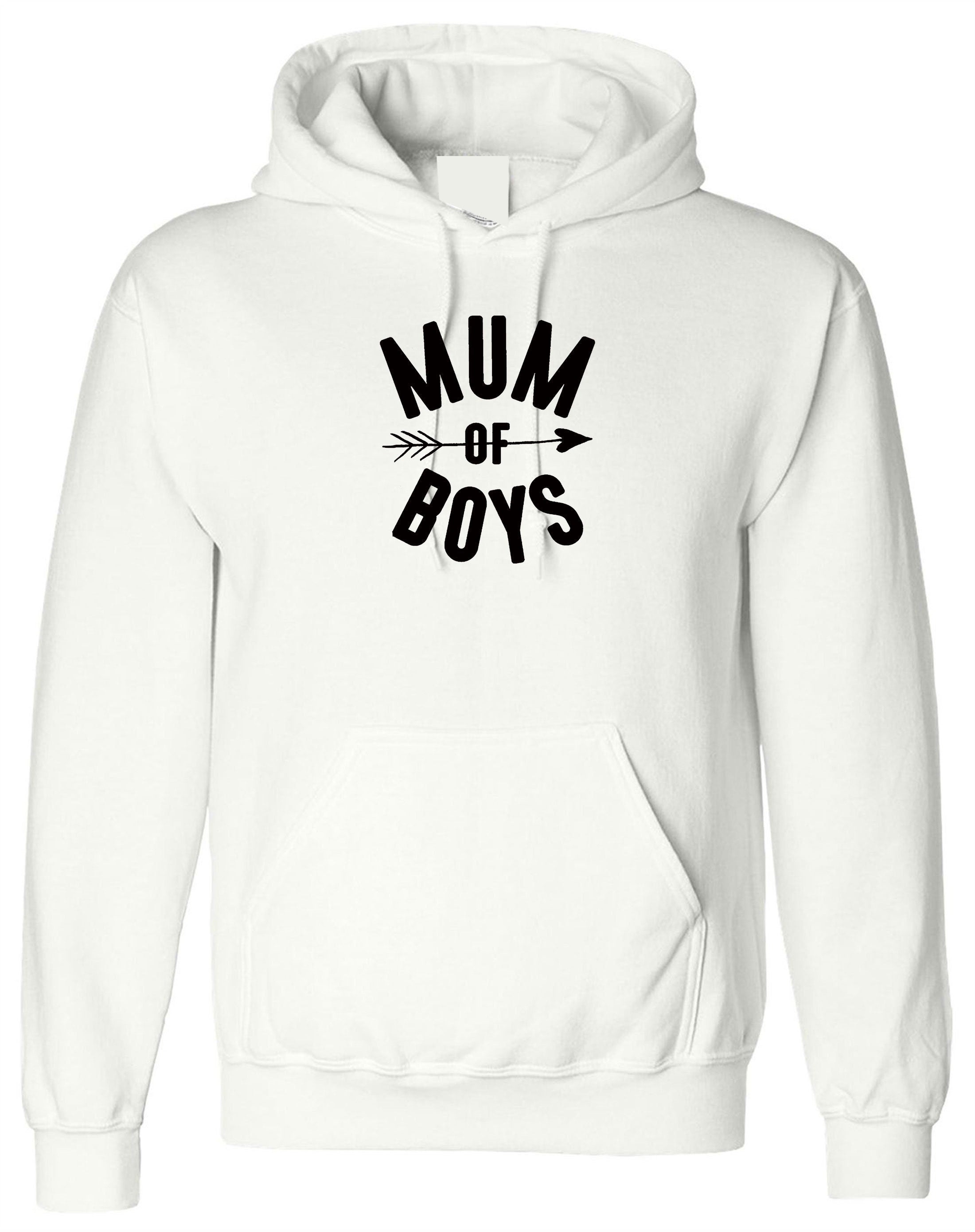 Ladies Mum Of Boys Hoodie hoody hood hooded Womens Sons Mothers Day Son Proud Mummy mama birthday present womens