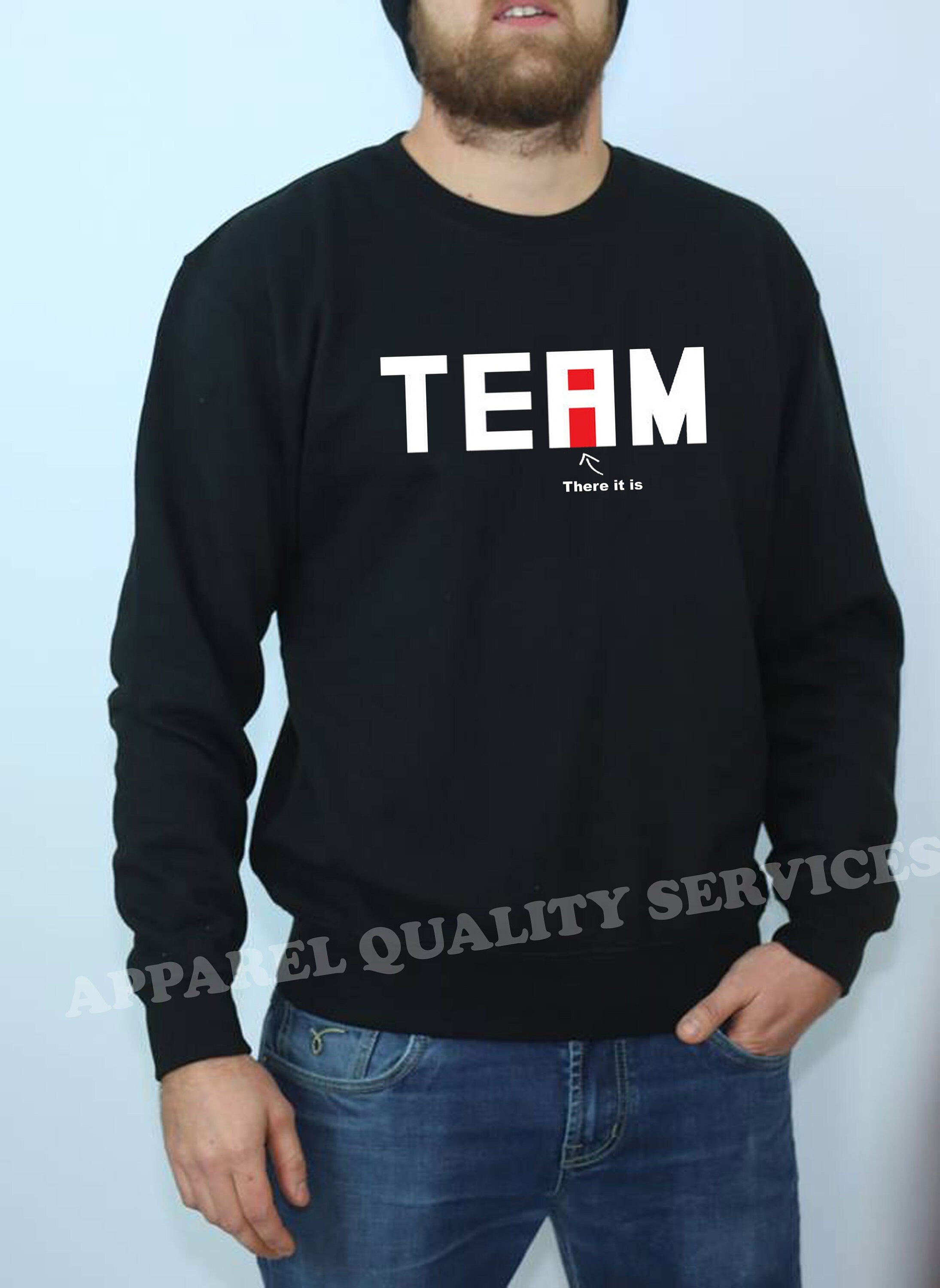 I found the "I" in team Sweatshirt Jumper Sweater Shirt Unisex mens Teamwork Gift Top Gym Yoga Shirts Workout Present for Team Sports Games