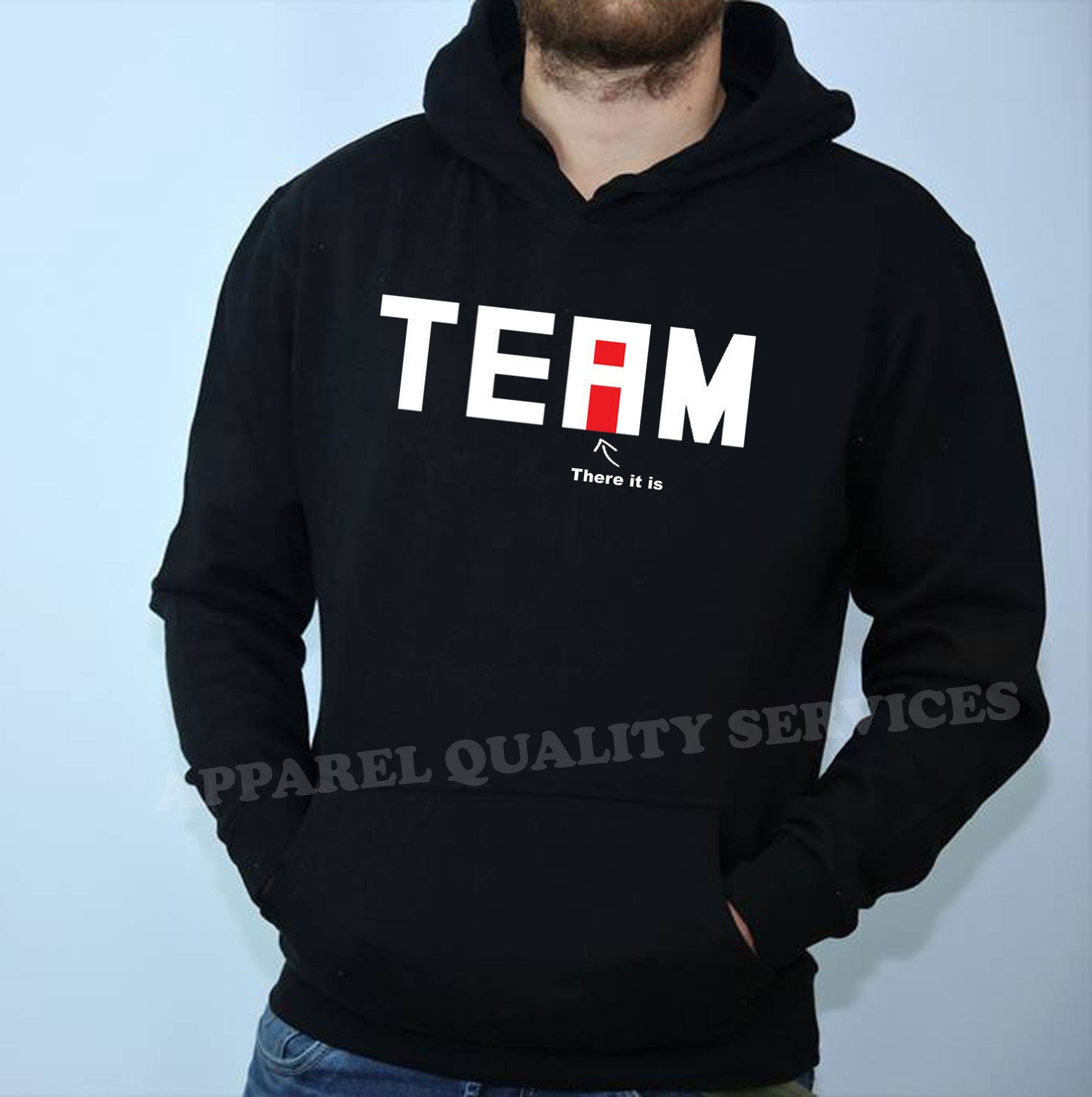 I found the "I" in team Hoodie Hoody Hood Hooded Unisex mens Teamwork Gift Top Gym Yoga Hoodie Workout Present for Team Sports Games