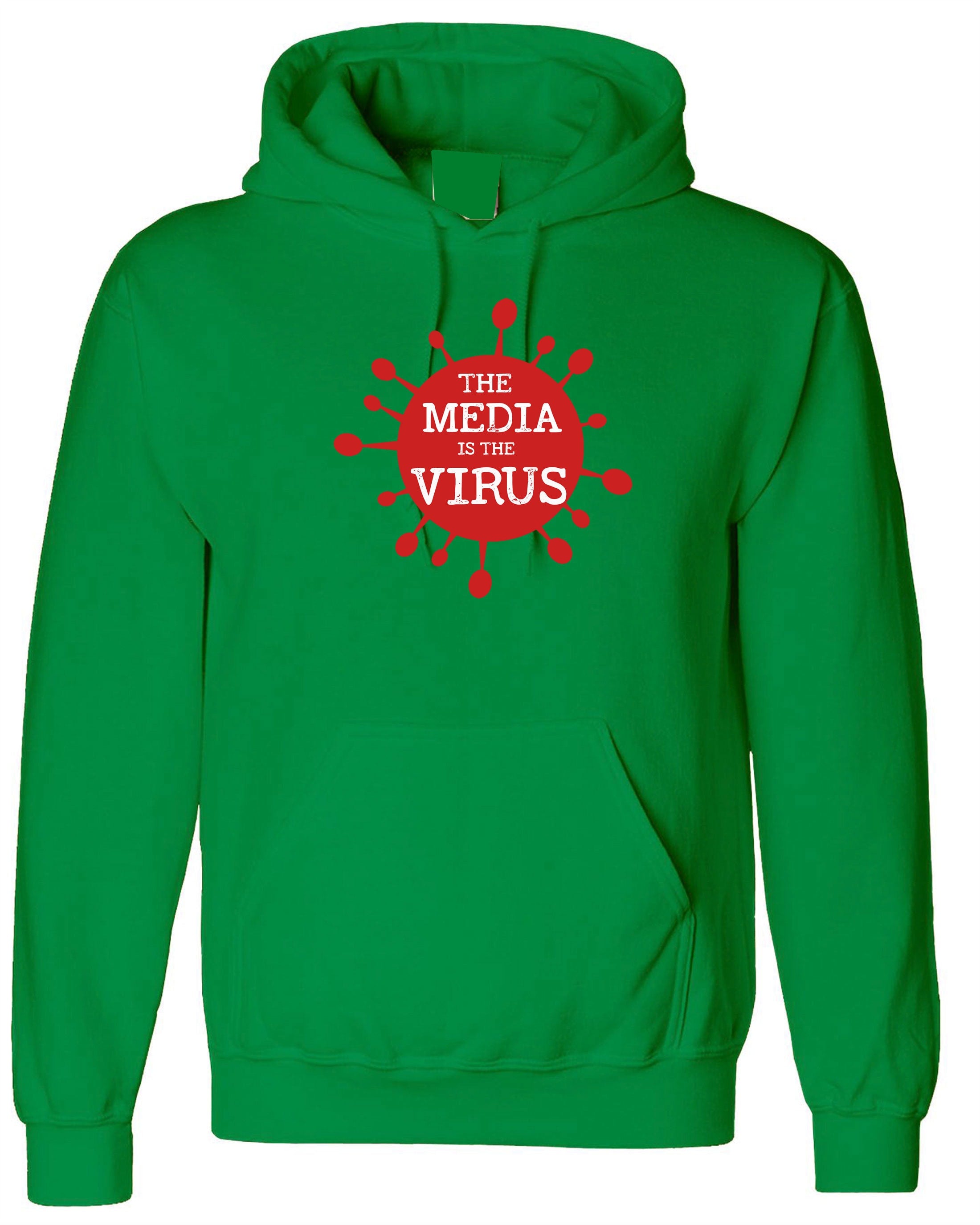 The Media Is The Virus Version 2 3 4 Hoodie Hoody Hood Hooded Joke Pandemic Quarantine Funny Men Adult Unisex