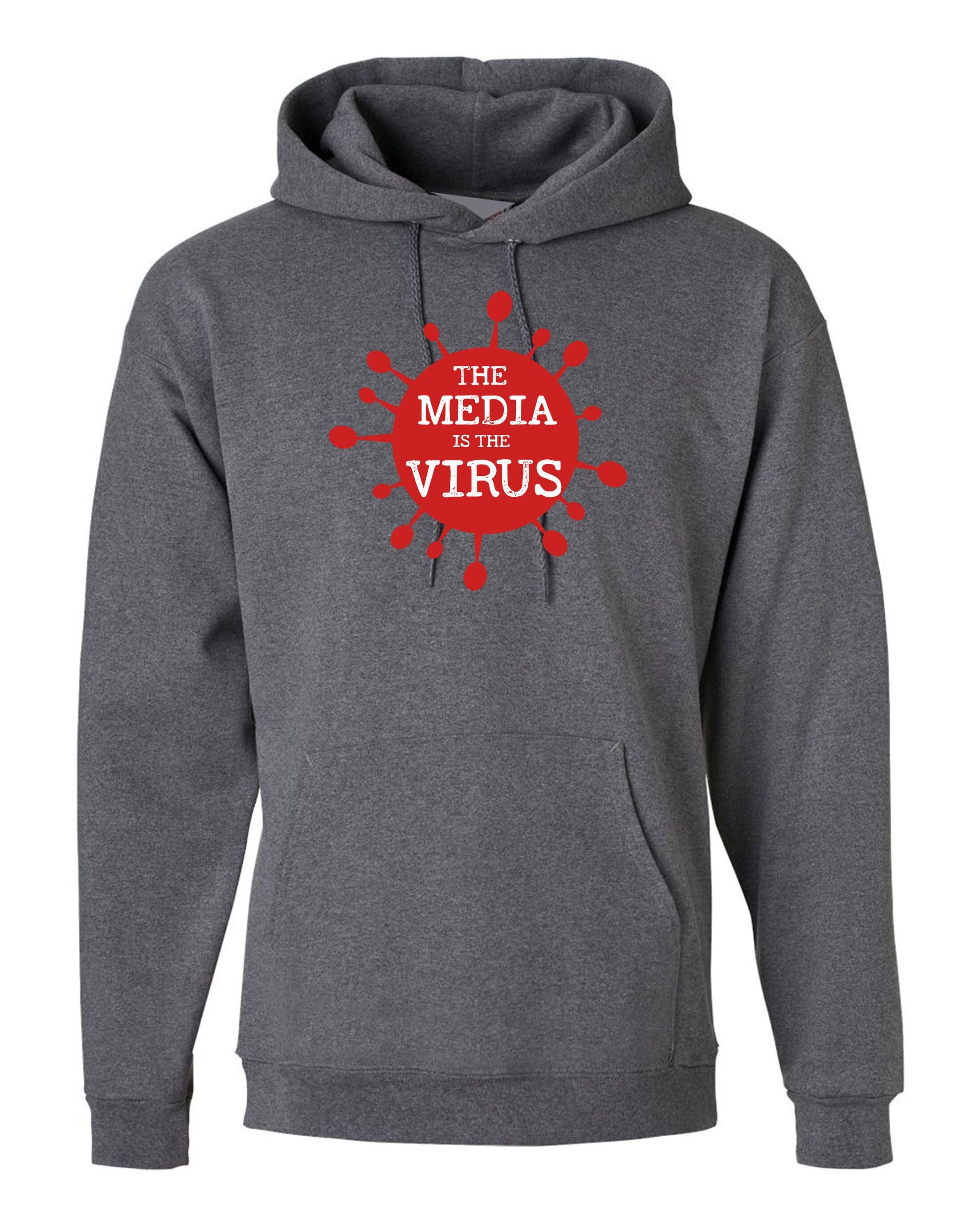 The Media Is The Virus Version 2 3 4 Hoodie Hoody Hood Hooded Joke Pandemic Quarantine Funny Men Adult Unisex