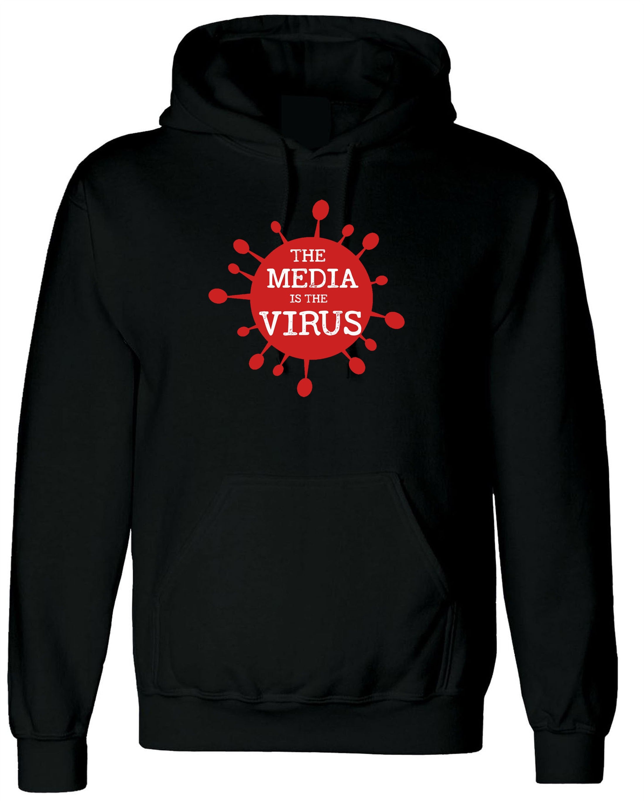 The Media Is The Virus Version 2 3 4 Hoodie Hoody Hood Hooded Joke Pandemic Quarantine Funny Men Adult Unisex