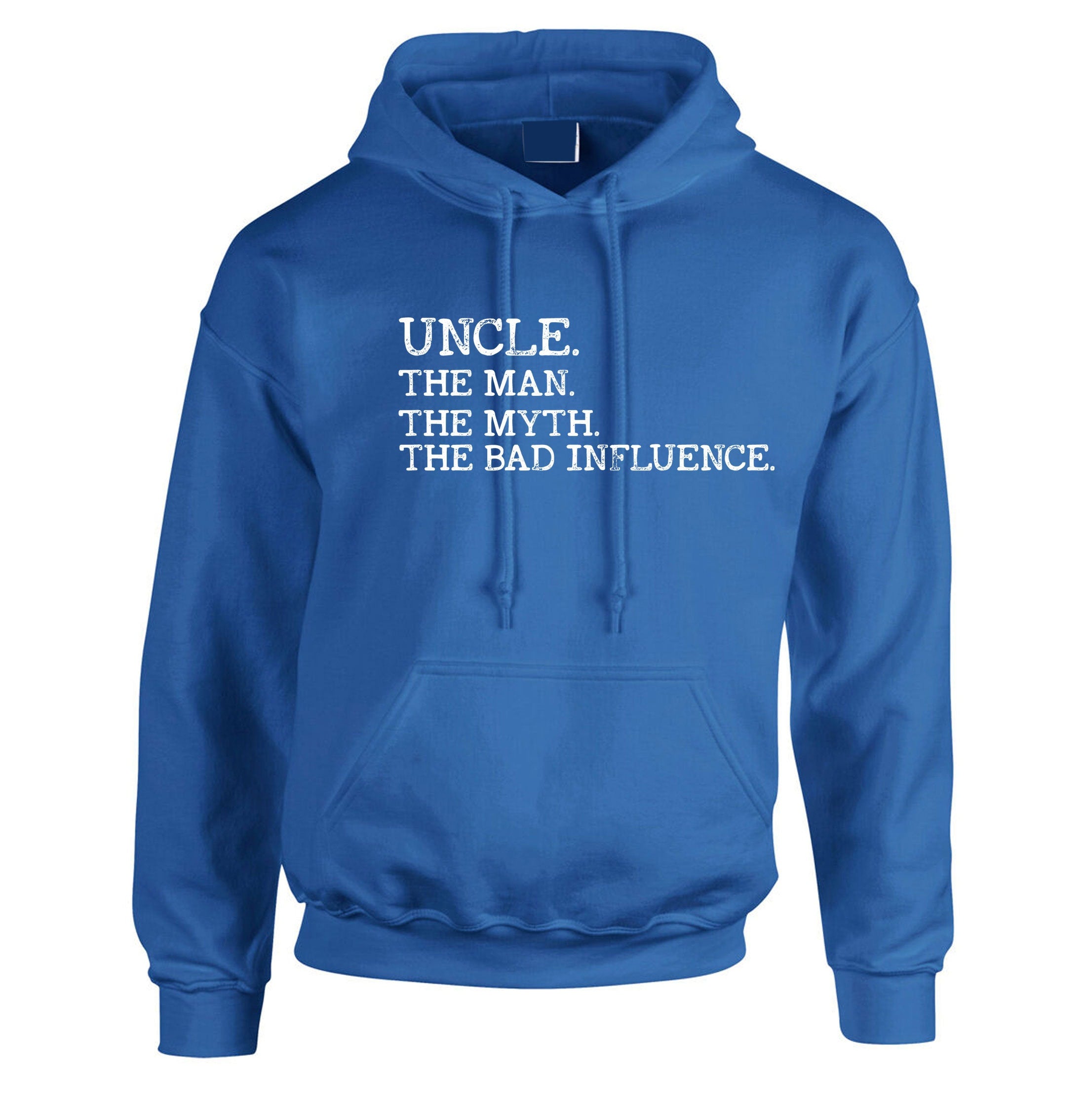 Uncle The Man The Myth The Bad Influence Hoodie Hoody Hood Hooded Vintage Uncle birthday Funny Gift Retro Joke Present Xmas