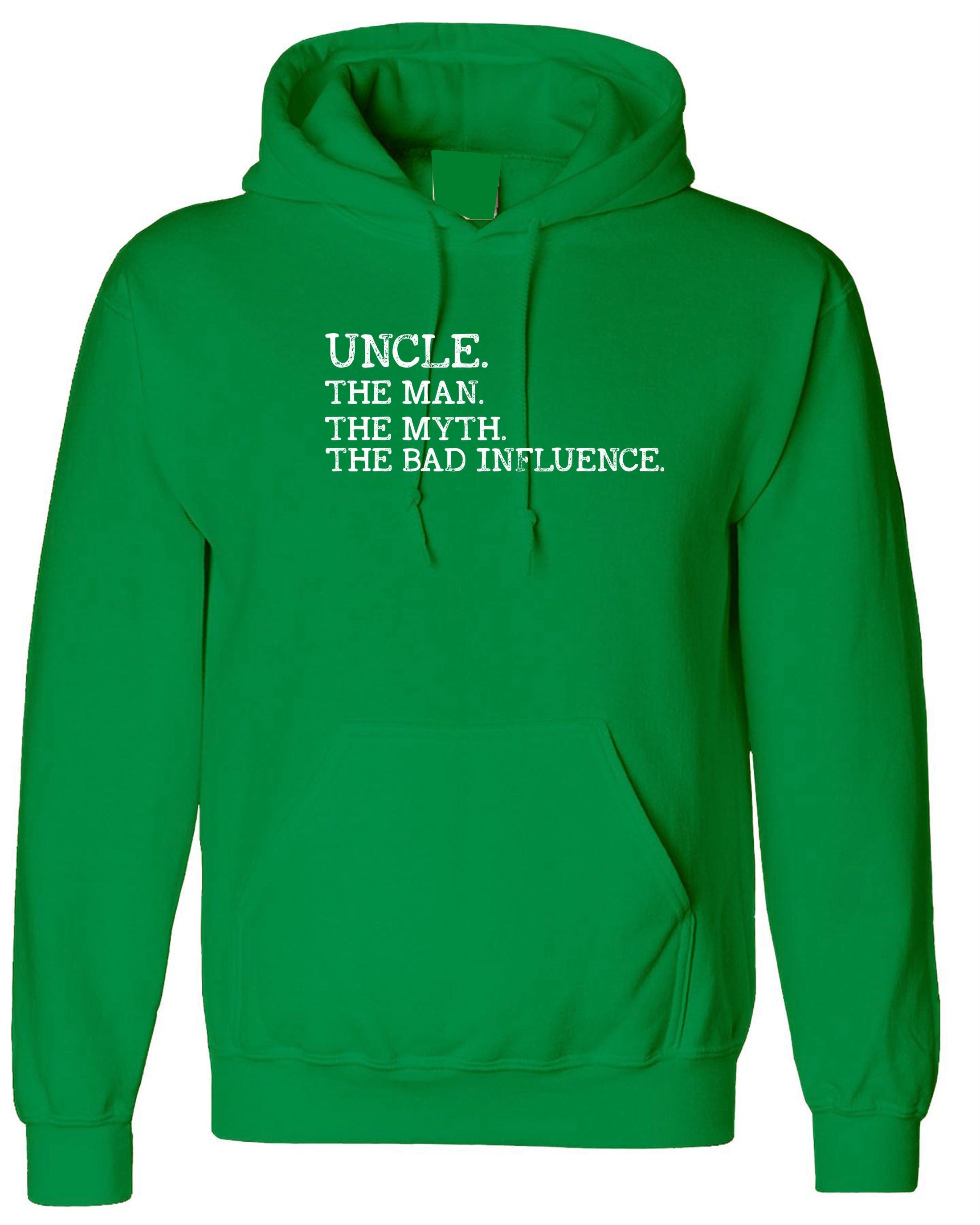 Uncle The Man The Myth The Bad Influence Hoodie Hoody Hood Hooded Vintage Uncle birthday Funny Gift Retro Joke Present Xmas