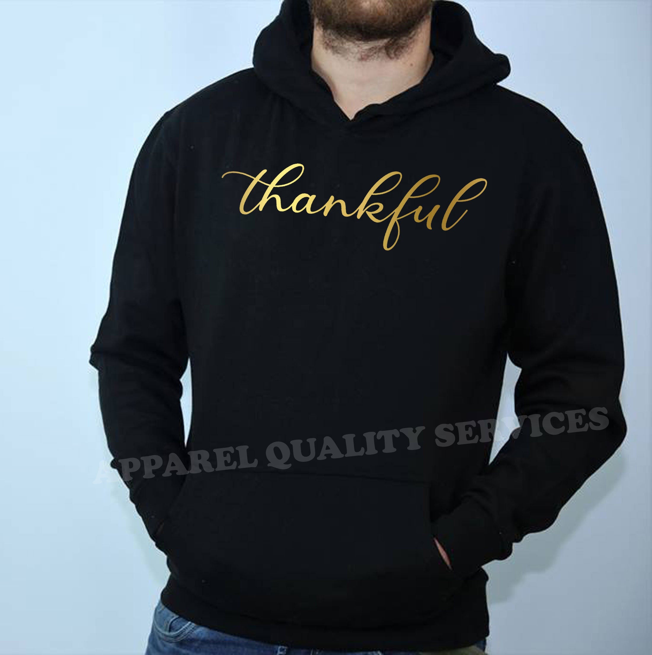 Thankful Hoodie Hoody Hood Hooded Thanksgiving Birthday Gift Christmas Present Xmas Top Ladies Women Unisex Top