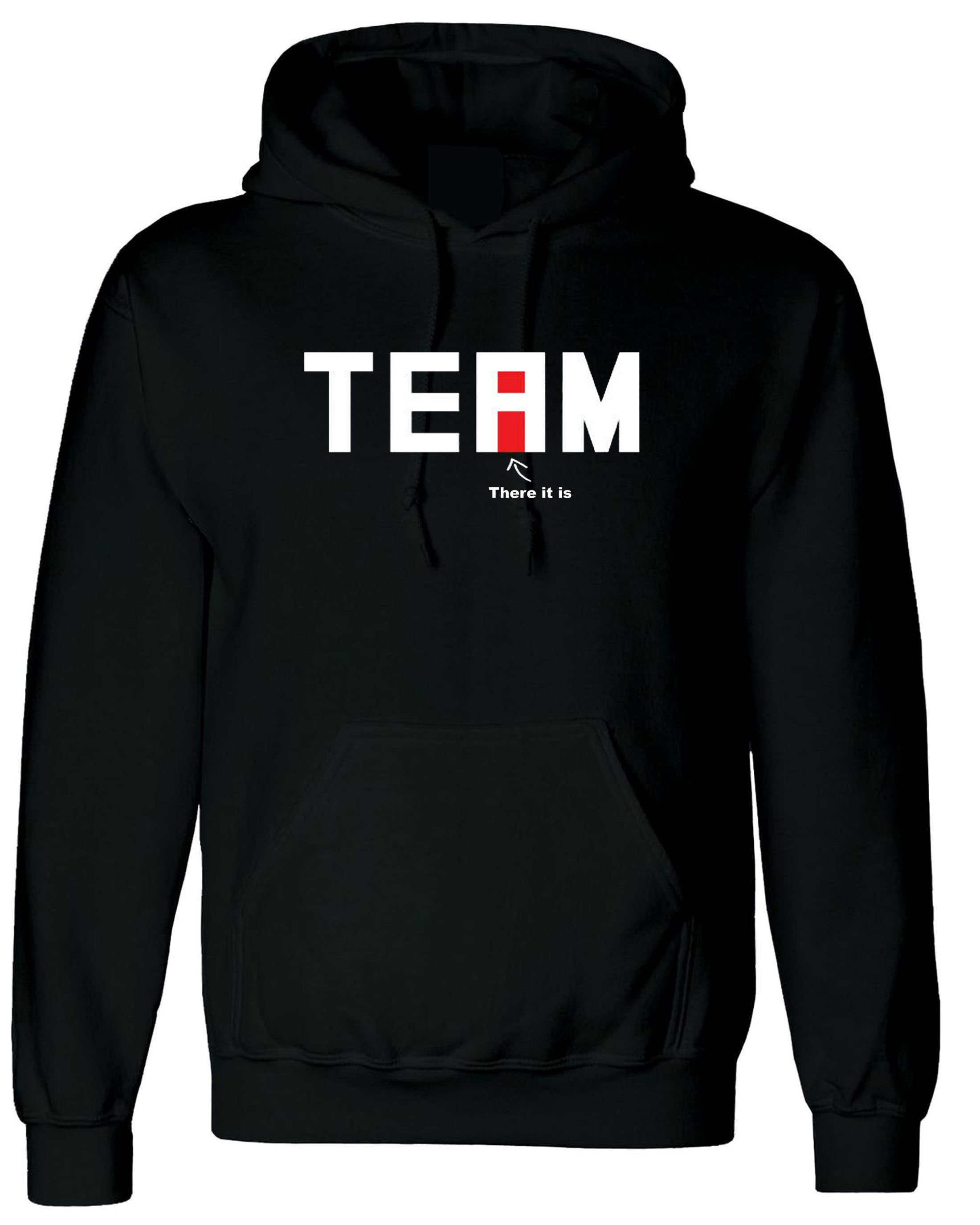 I found the "I" in team Hoodie Hoody Hood Hooded Unisex mens Teamwork Gift Top Gym Yoga Hoodie Workout Present for Team Sports Games