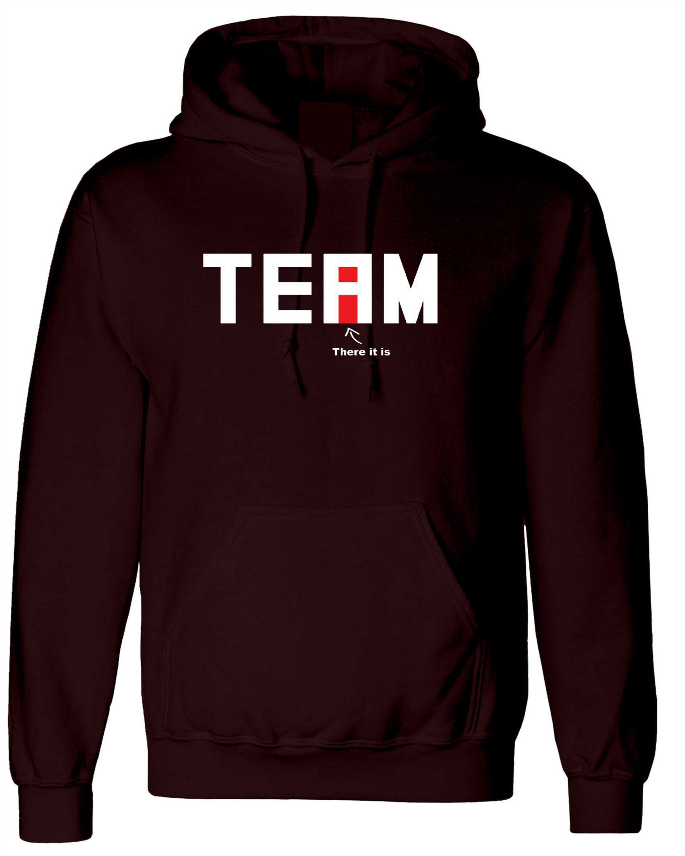 I found the "I" in team Hoodie Hoody Hood Hooded Unisex mens Teamwork Gift Top Gym Yoga Hoodie Workout Present for Team Sports Games