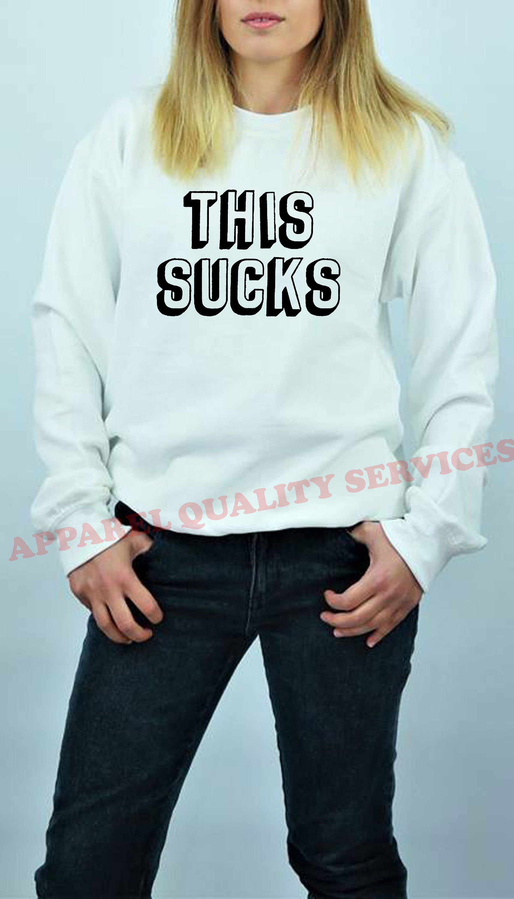 This Sucks Printed Sweatshirt Jumper Sweater Shirt Sarcastic Humor Graphic Novelty Funny Xmas Christmas Gift Top Joke Adult Humor Sarcastic