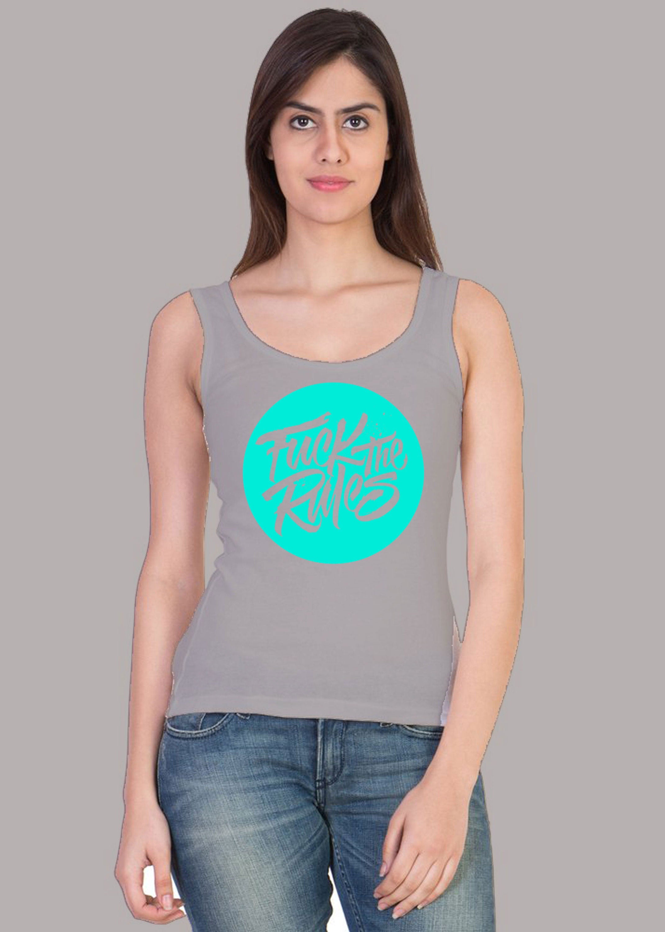 Fu*k the Rules Fuck the Rules Rude Sarcastic Women Ladies Funny Vest Vests Top Tank Gym Workout Yoga Unisex Joke Xmas Birthday Top