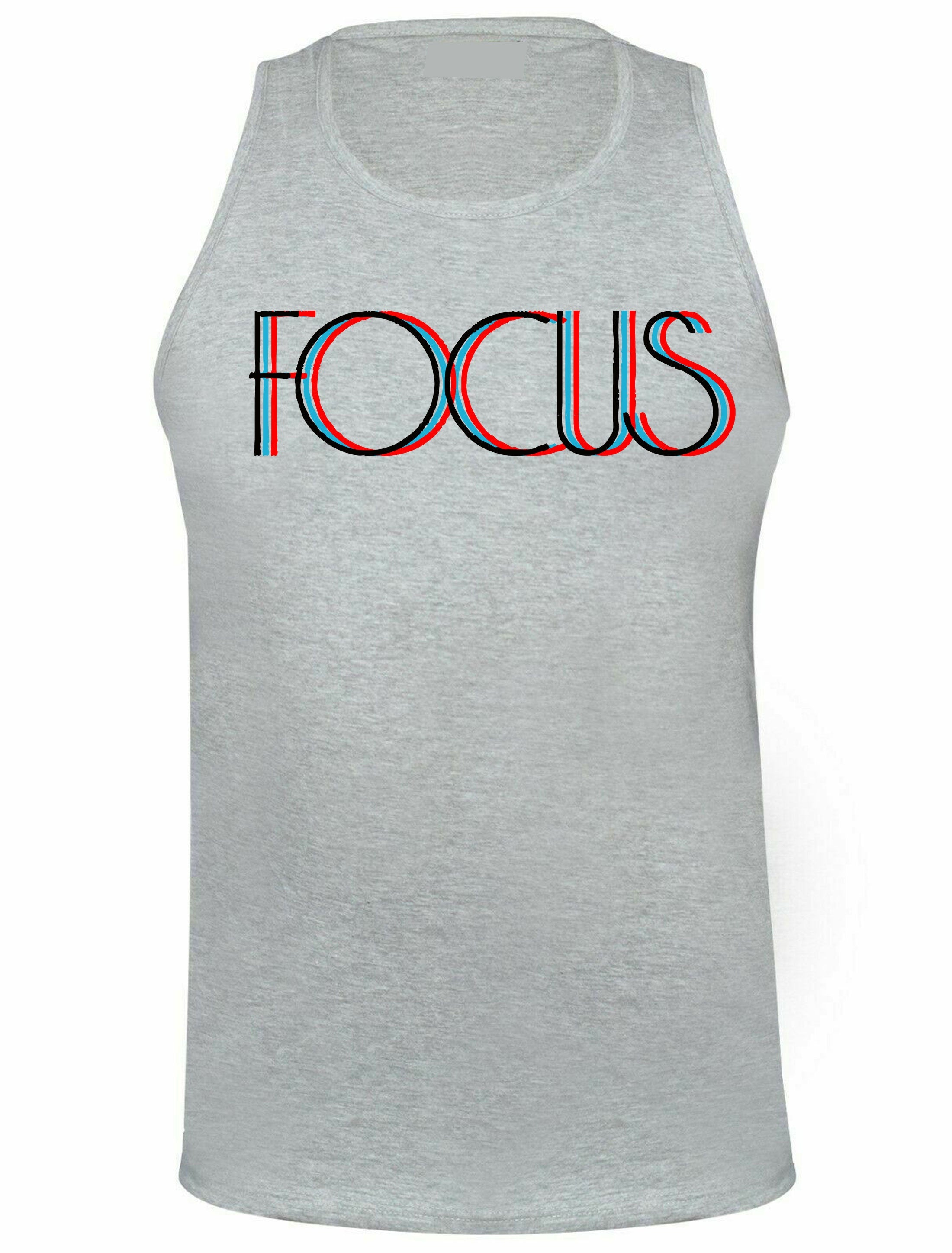 Focus Inspirational Motivational Vest Vests Top Tank Gym Workout Gift men Ladies Unisex Birthday Christmas Present Aim in Life Focus Top