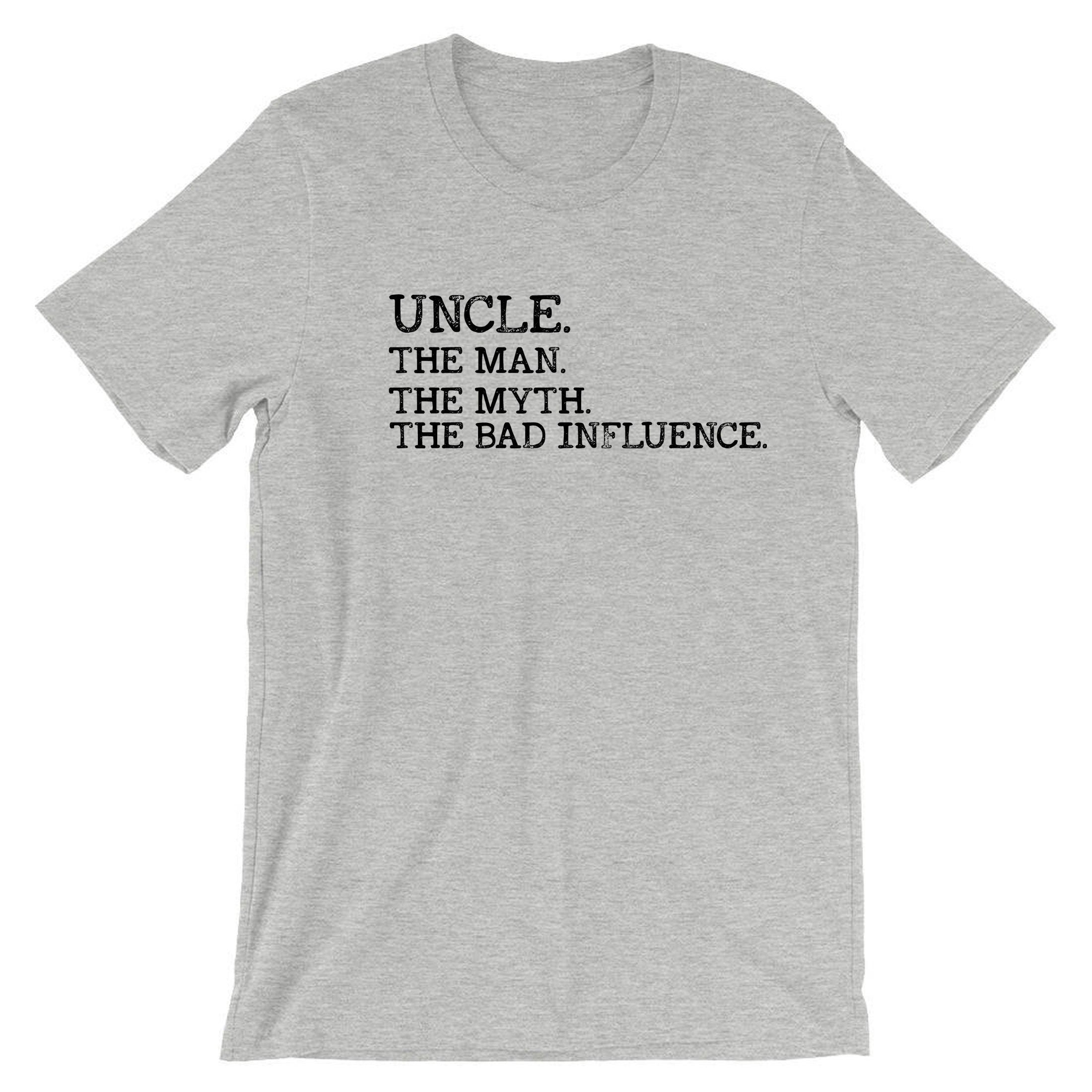 Uncle The Man The Myth The Bad Influence Mens T Shirt Tshirt T-shirt Tee Shirt Vintage Uncle birthday Funny Gift Retro Joke Present Xmas