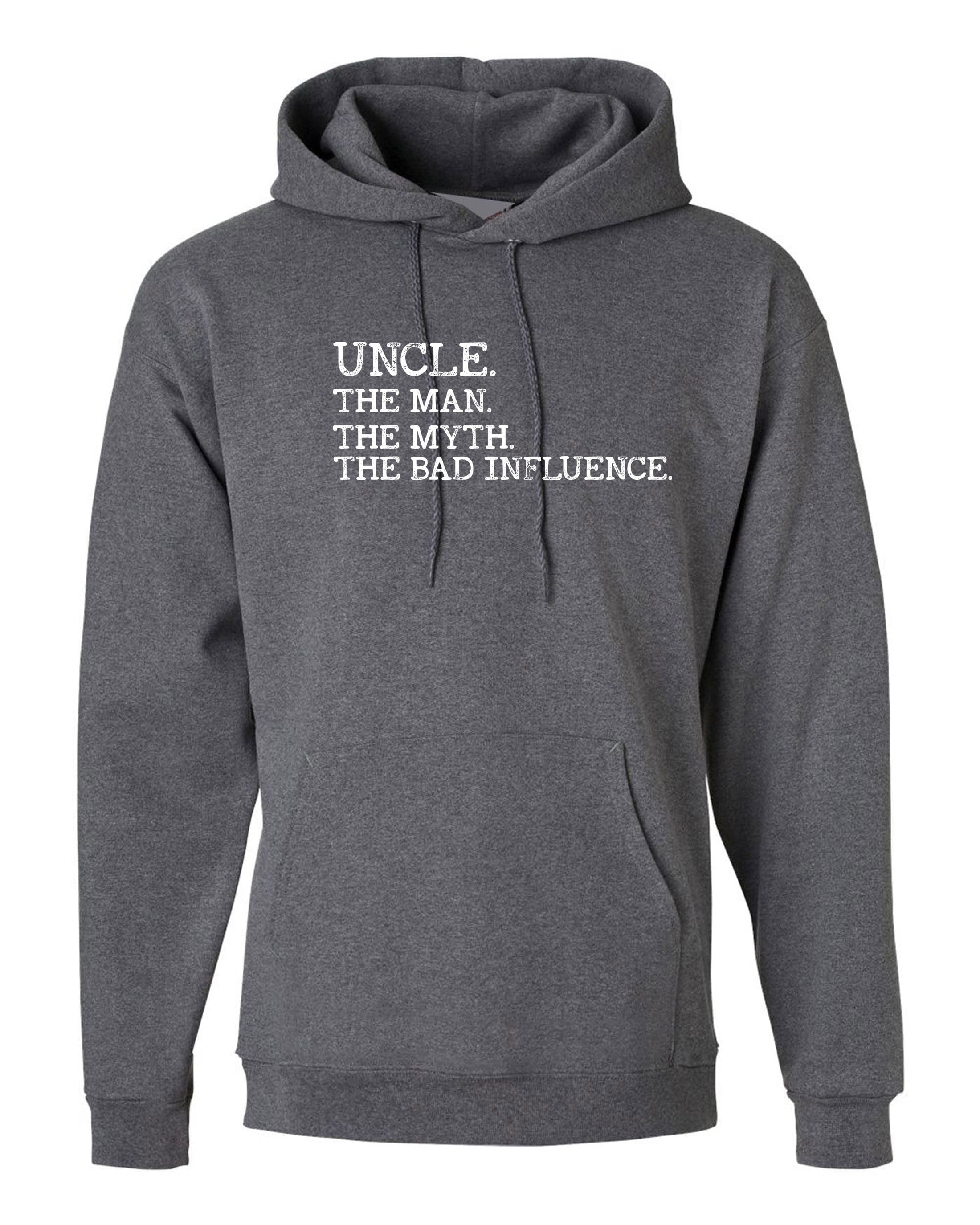 Uncle The Man The Myth The Bad Influence Hoodie Hoody Hood Hooded Vintage Uncle birthday Funny Gift Retro Joke Present Xmas