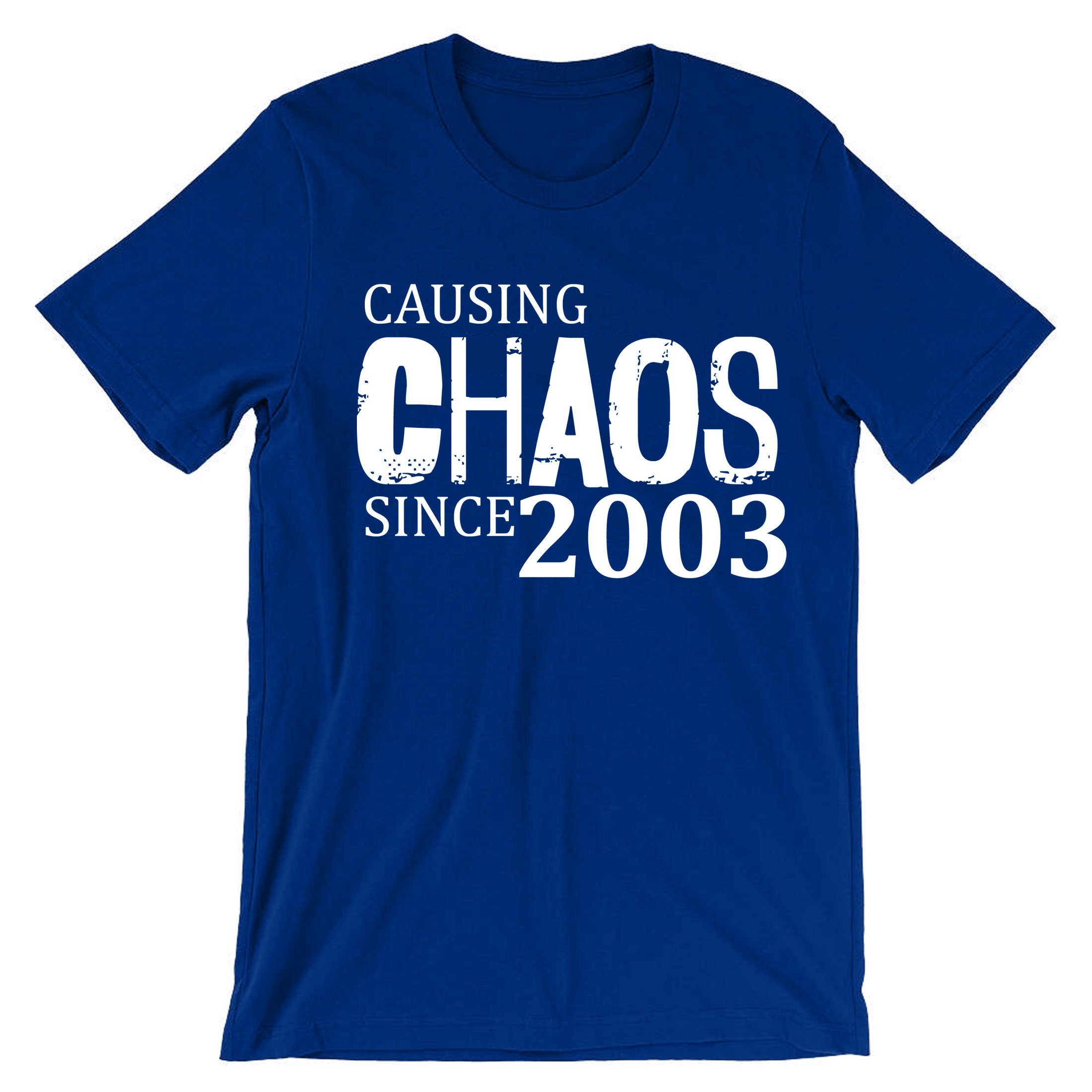 Women Ladies Causing Chaos Since 2003 (customized Date) T Shirt T-shirt Tshirt Tee Shirt Funny 18th Birthday Christmas Gift Top Unisex