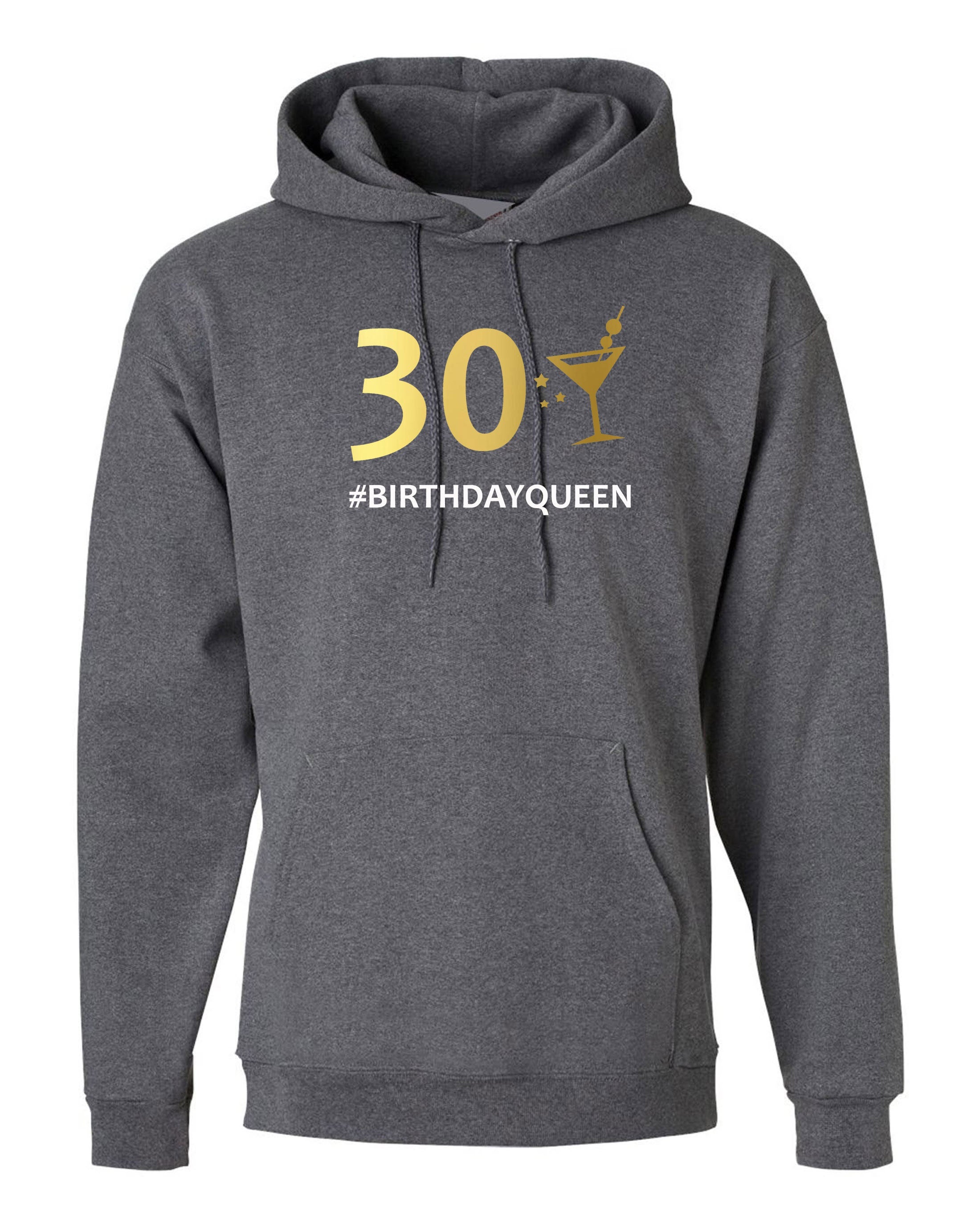 Ladies 30 Birthday Queen Hoodie Hoody Hood Hooded Funny 30th Birthday 1991 Sister Party Gift Top Customised personalized Date