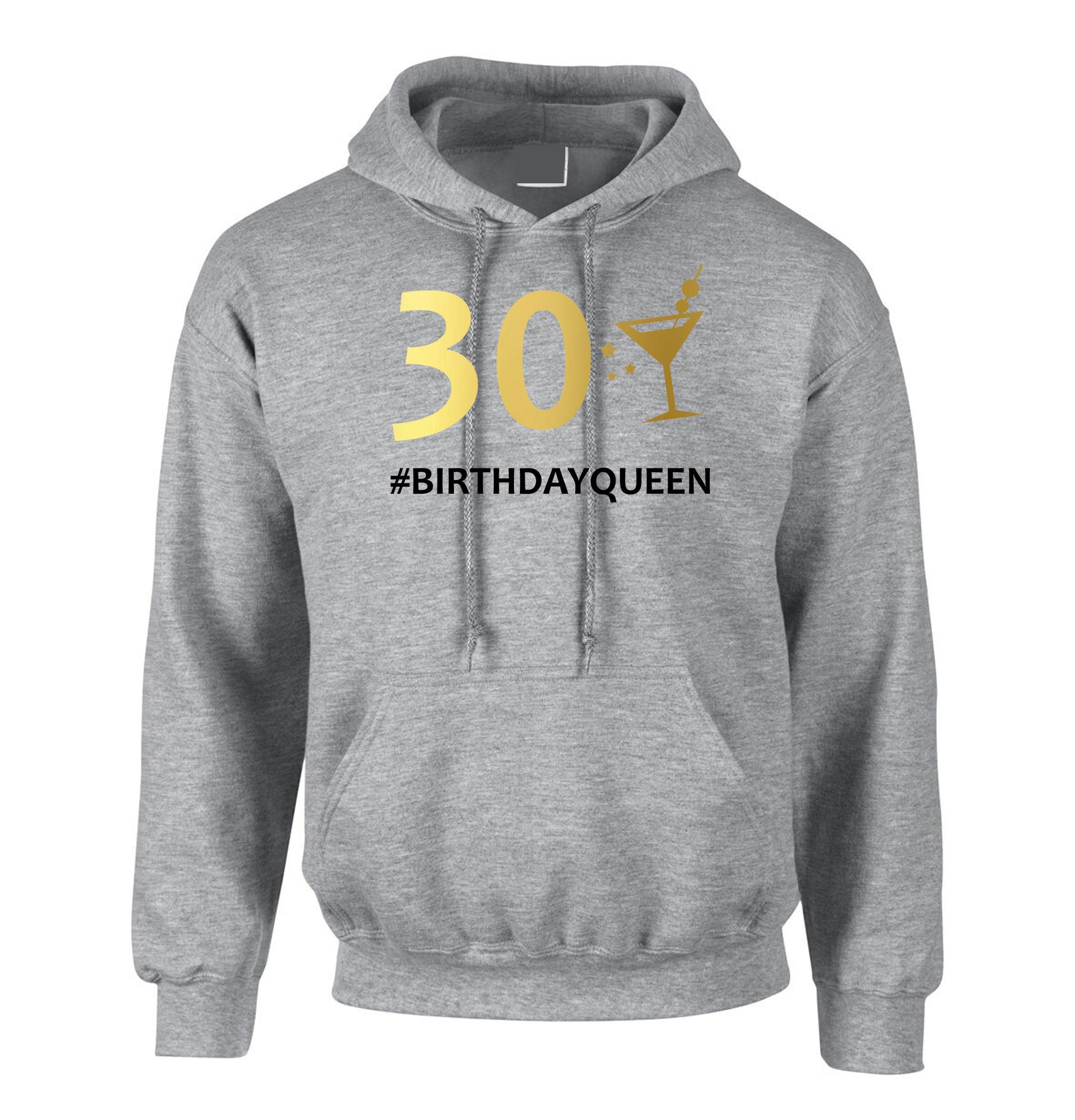 Ladies 30 Birthday Queen Hoodie Hoody Hood Hooded Funny 30th Birthday 1991 Sister Party Gift Top Customised personalized Date