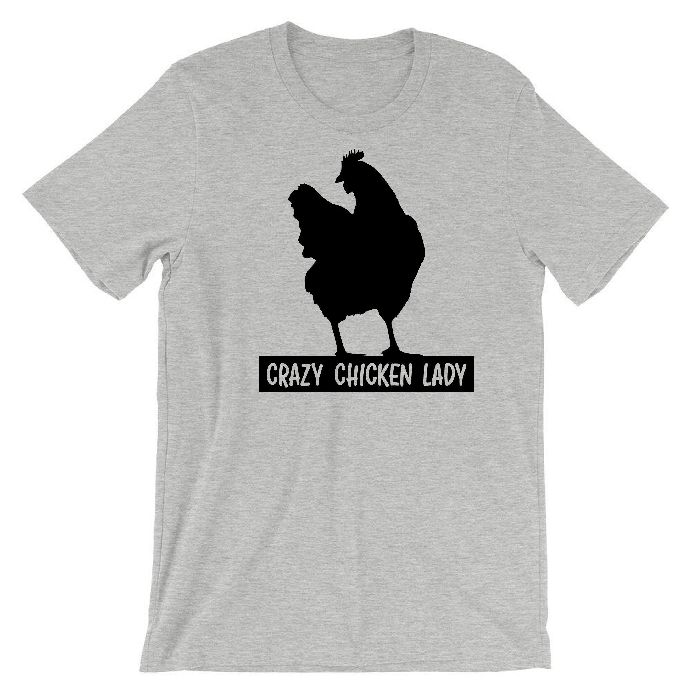 Crazy Chicken Lady Funny Ladies T Shirt Tshirt T-shirt Tee Shirt Adult Joke Humor Womens Birthday Gift Christmas Present Xmas