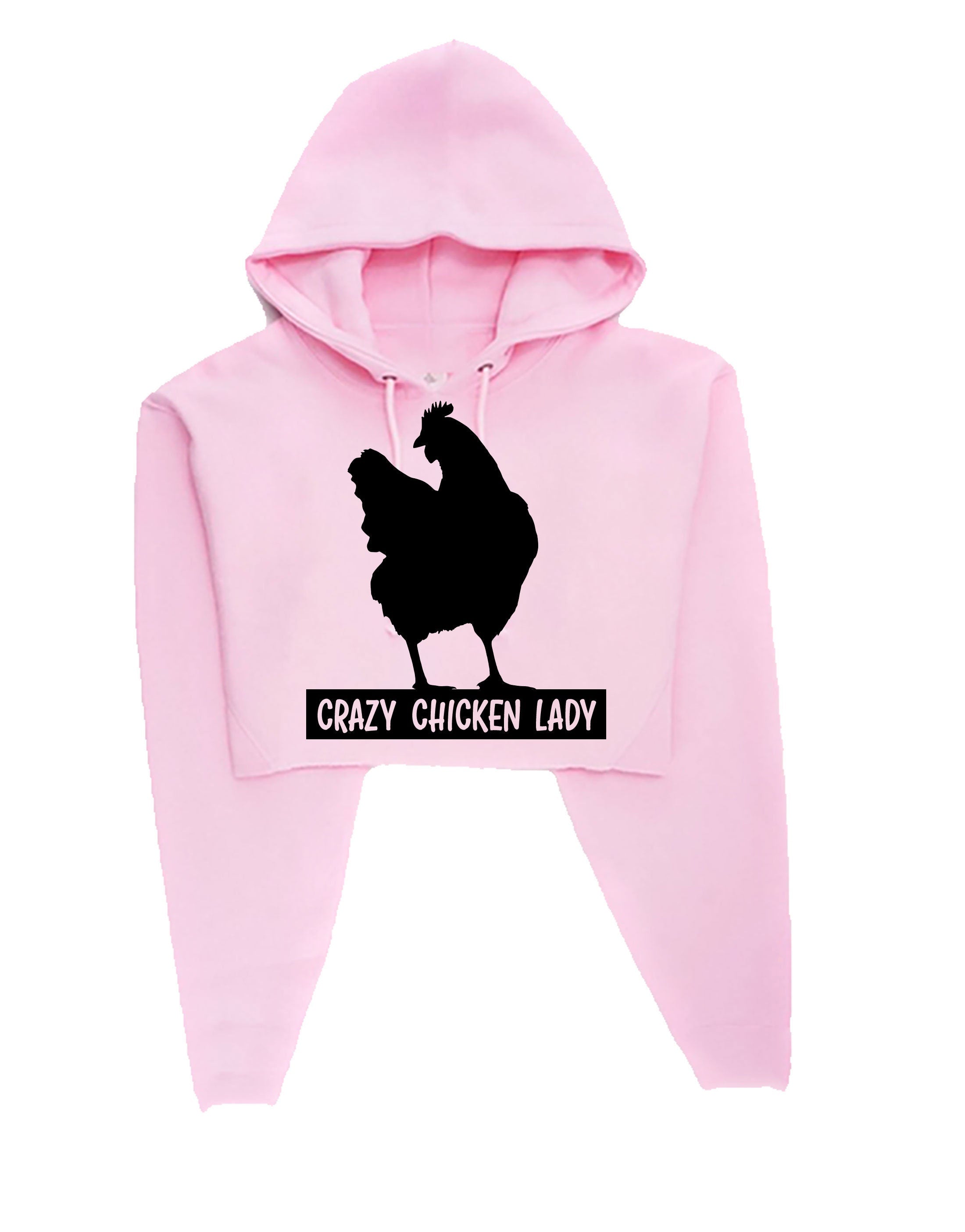 Crazy Chicken Lady Funny Ladies Crop Tops Hoodie Hoody Hood Croptop Crop-top Adult Joke Humor Womens Birthday Gift Christmas Present Xmas