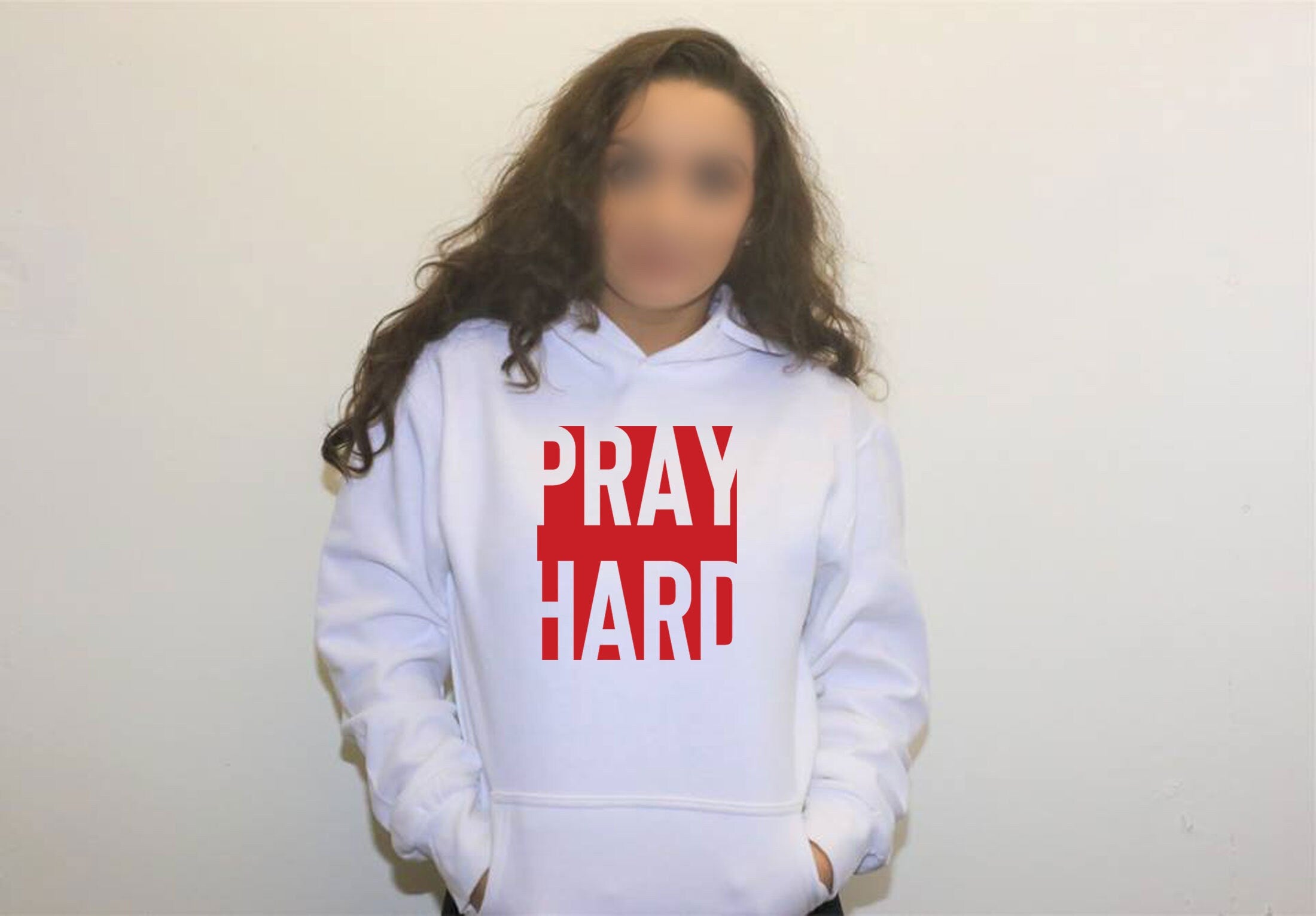 Pray hard Hoodie Hoody Hood Hooded Inspirational Motivational Christmas Xmas Gift PResent Unisex Mens Ladies Top woemn Idea