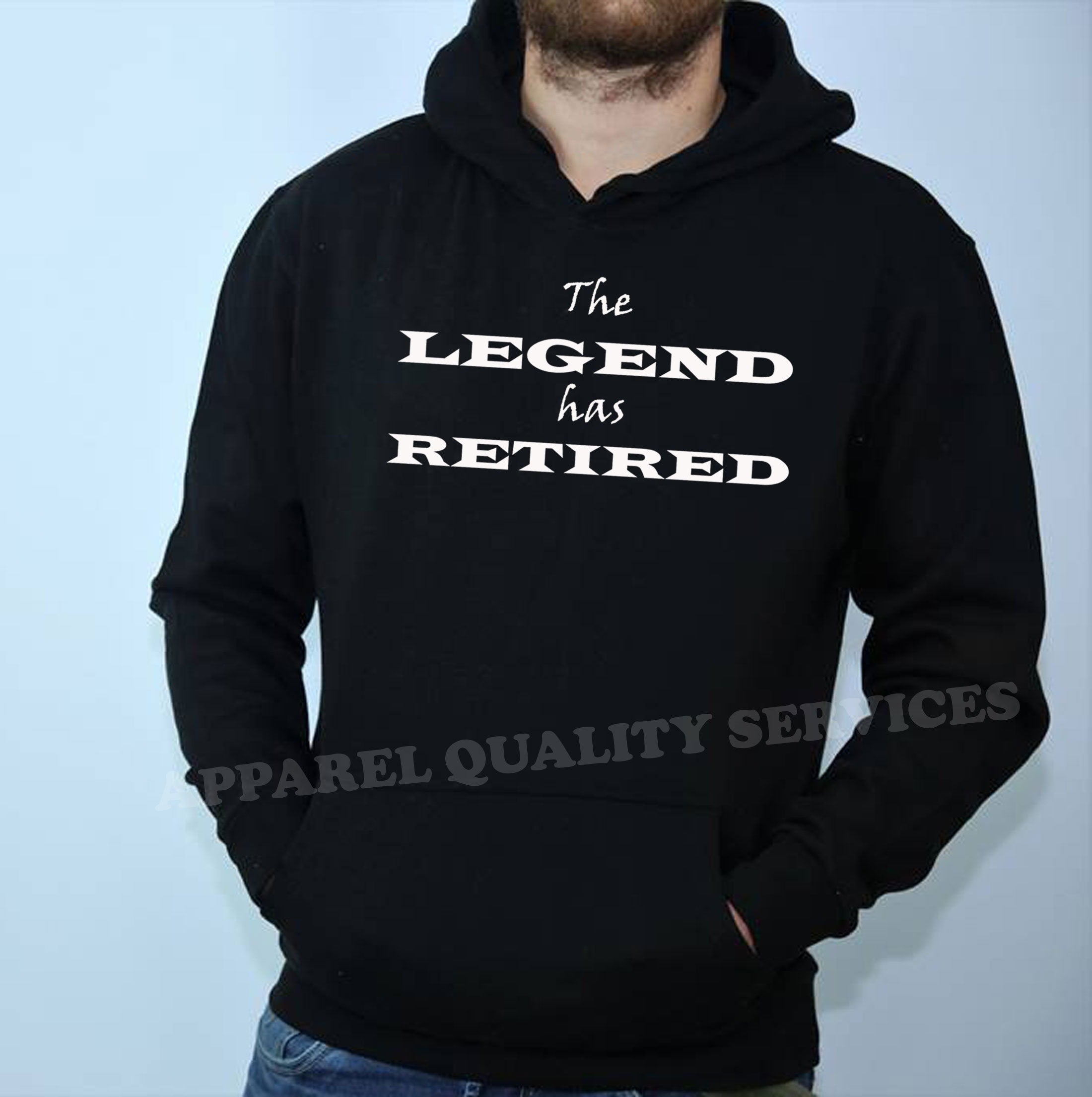 The Legend has Retired Hoodie Hoody Hood Hooded Retirement Gift Idea for Husband Father Grandad Mother Christmas Gift unisex