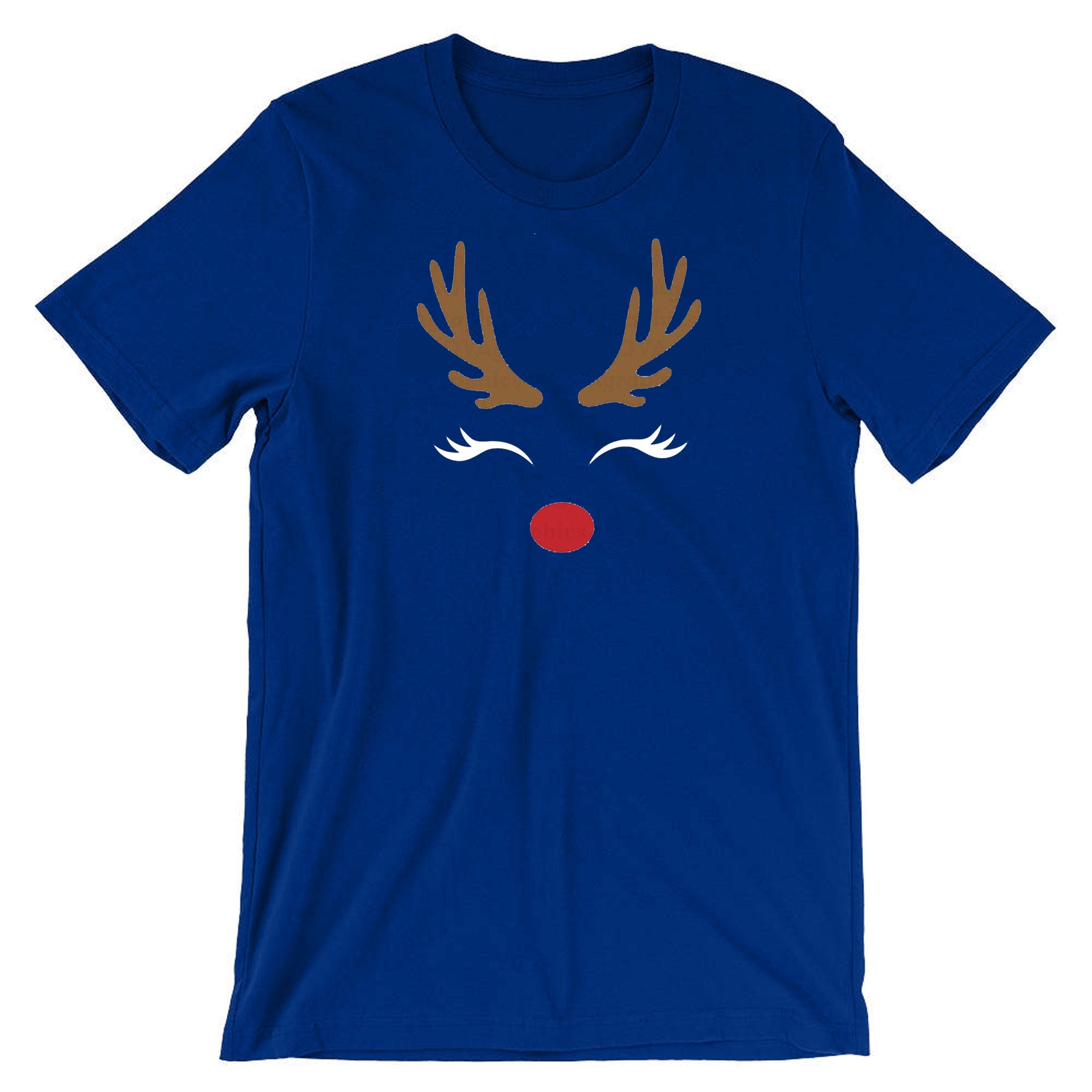 Reindeer Christmas T-shirt T shirt Tshirt Tee Shirt Cute Gift Xmas Present Womens Ladies Unisex Top Deer Horns Idea