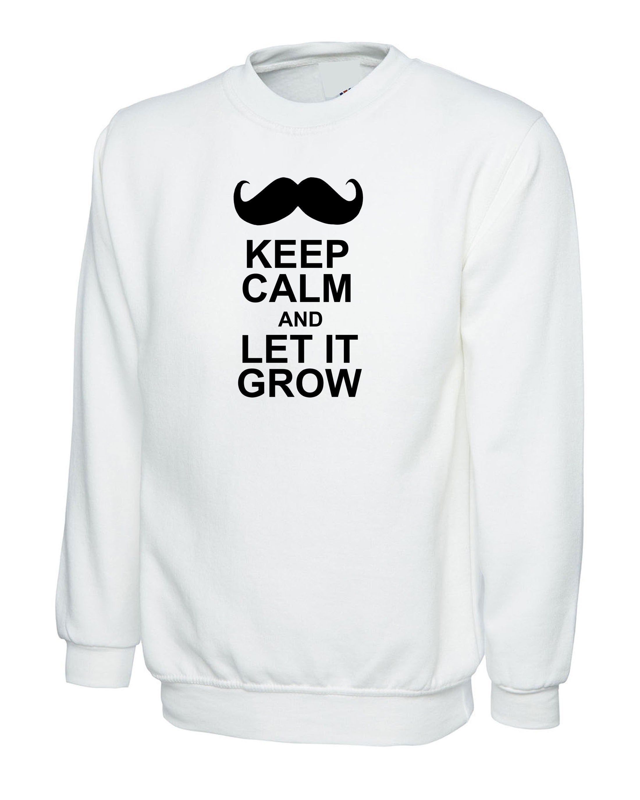 Movember Sweatshirt Jumper Sweater Shirt Keep Calm Let It Grow Men Moustache Top Gift Birthday November Beard Birthday Xmas Gift Trending