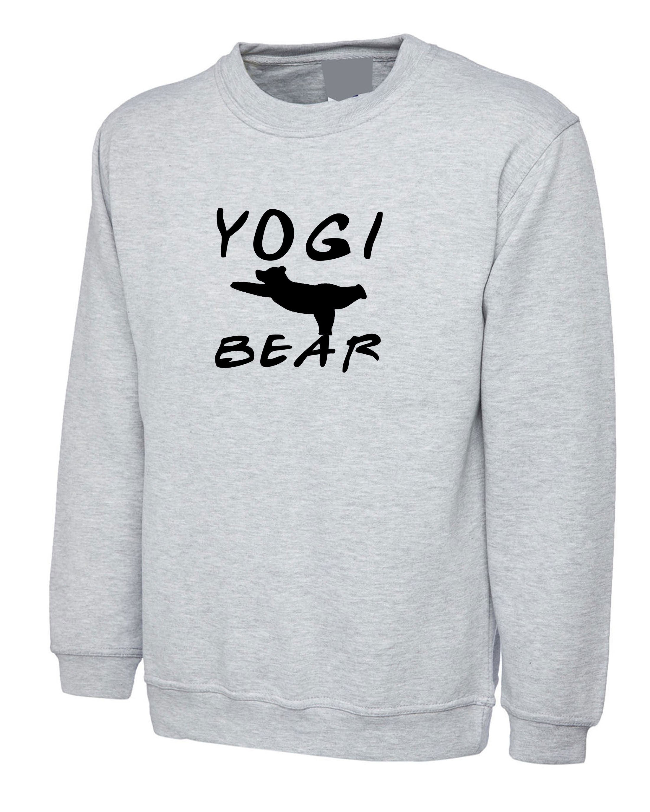 Yogi Bear Sweatshirt Jumper Sweatershirt - Yoga Workout Gym Fitness Funny Cool Joke Ladies Mens Gift Xmas Birthday Yoga Instructor