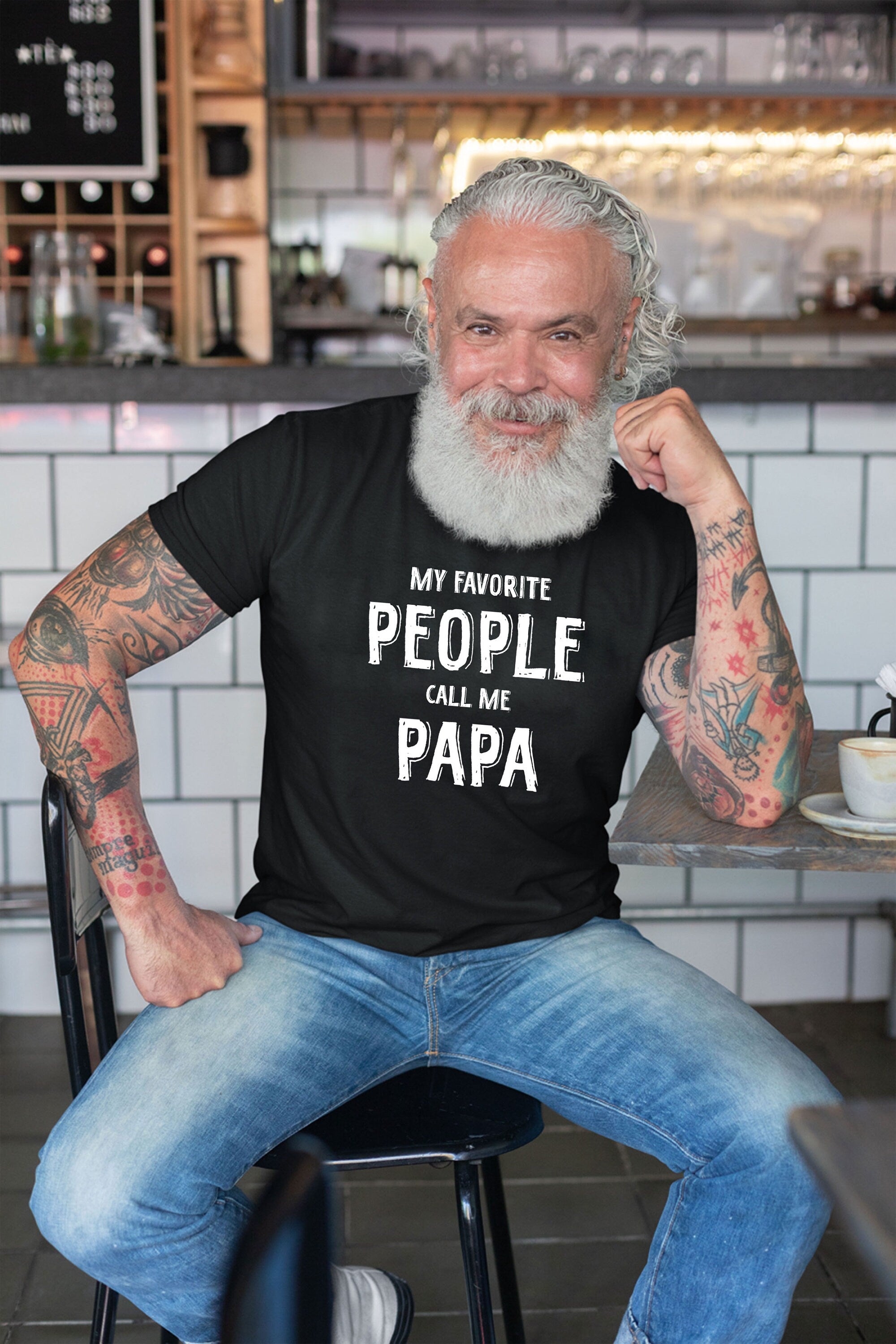 My Favorite people call me papa T-shirt Tshirt T shirt Tee Shirt Funny Gift for Parents Father's Day Dad Daddy Birthday Christmas Xmas Top