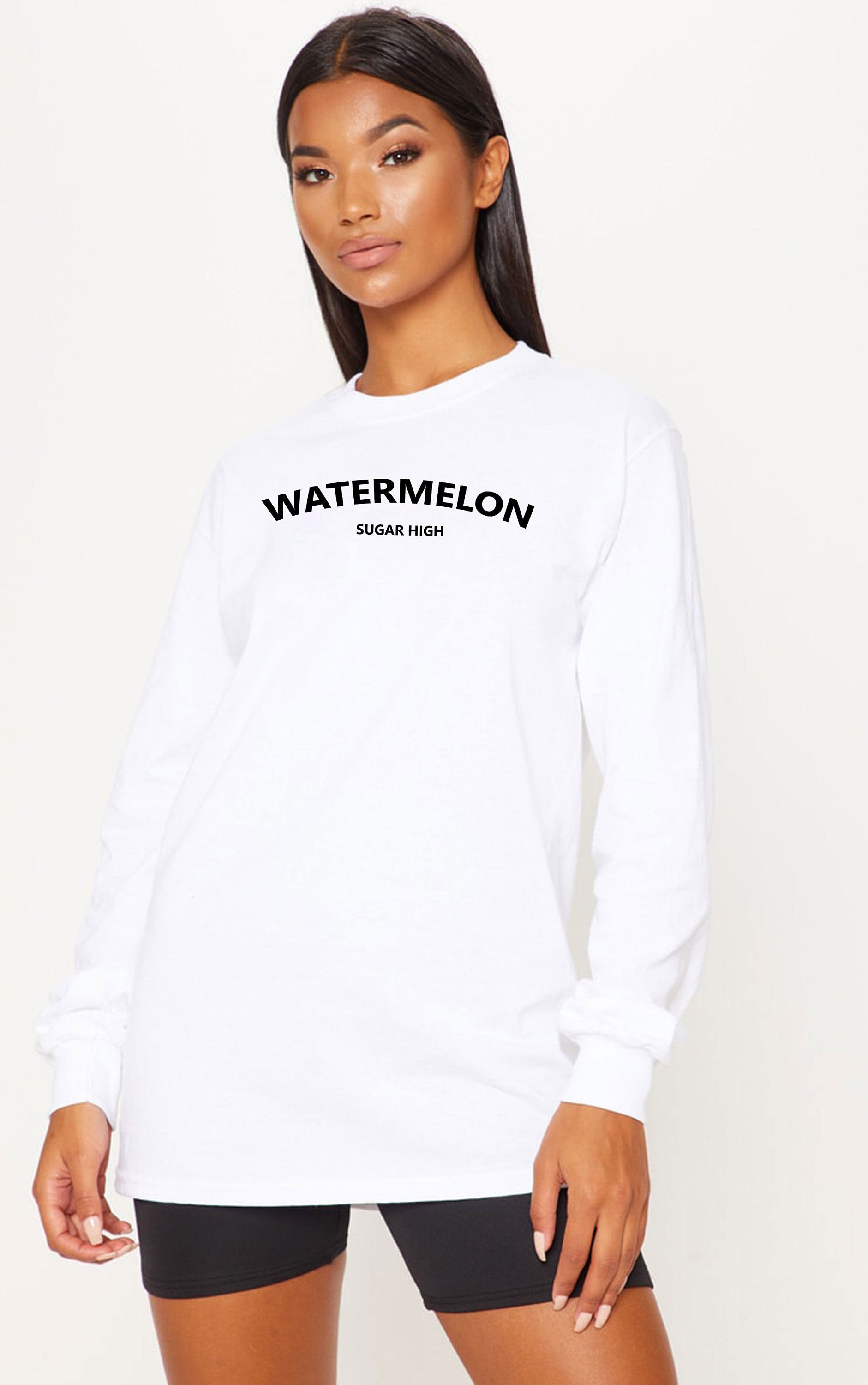 Funny Ladies Wastermelon Sweatshirt Jumper Sweater Shirt Sugar High Joke Humor Naught Unisex Birthday Gift Christmas Xmas Womens