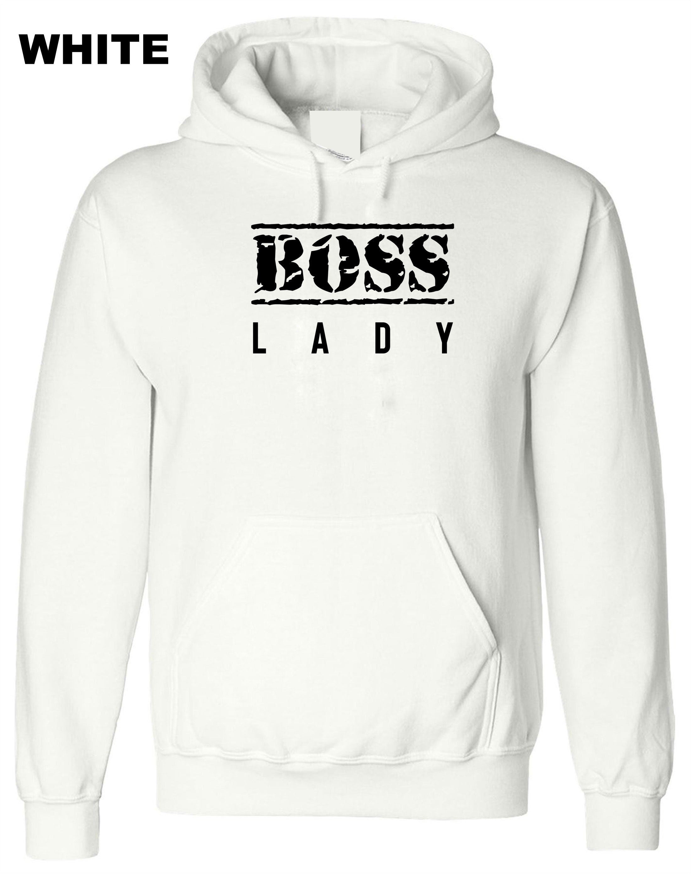 BOSS LADY Hoodie Hoody Hood Hooded New Womens Ladies Funny Married Gift for Wife Fiancee Girlfriend Birthday Top Christmas Joke