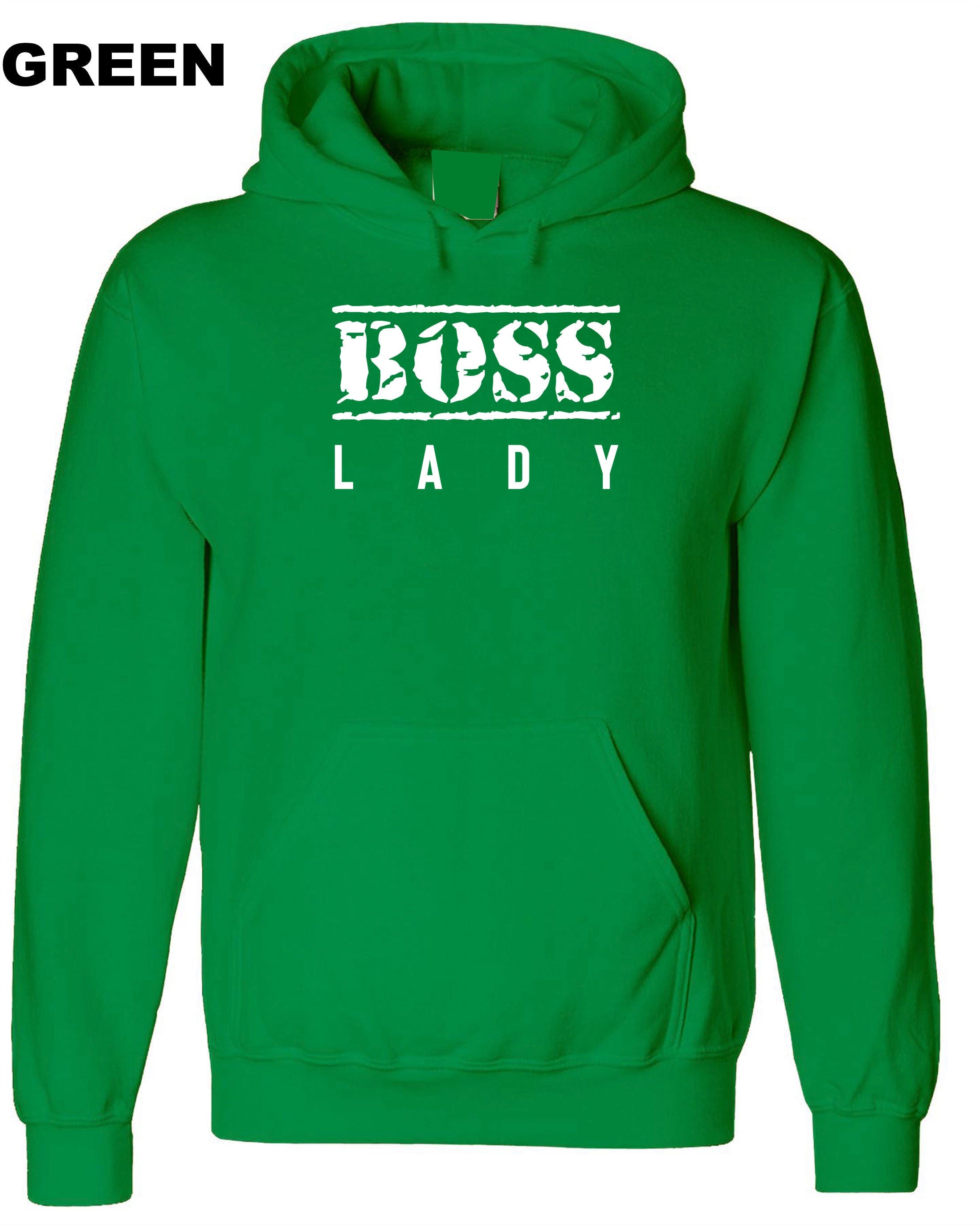 BOSS LADY Hoodie Hoody Hood Hooded New Womens Ladies Funny Married Gift for Wife Fiancee Girlfriend Birthday Top Christmas Joke