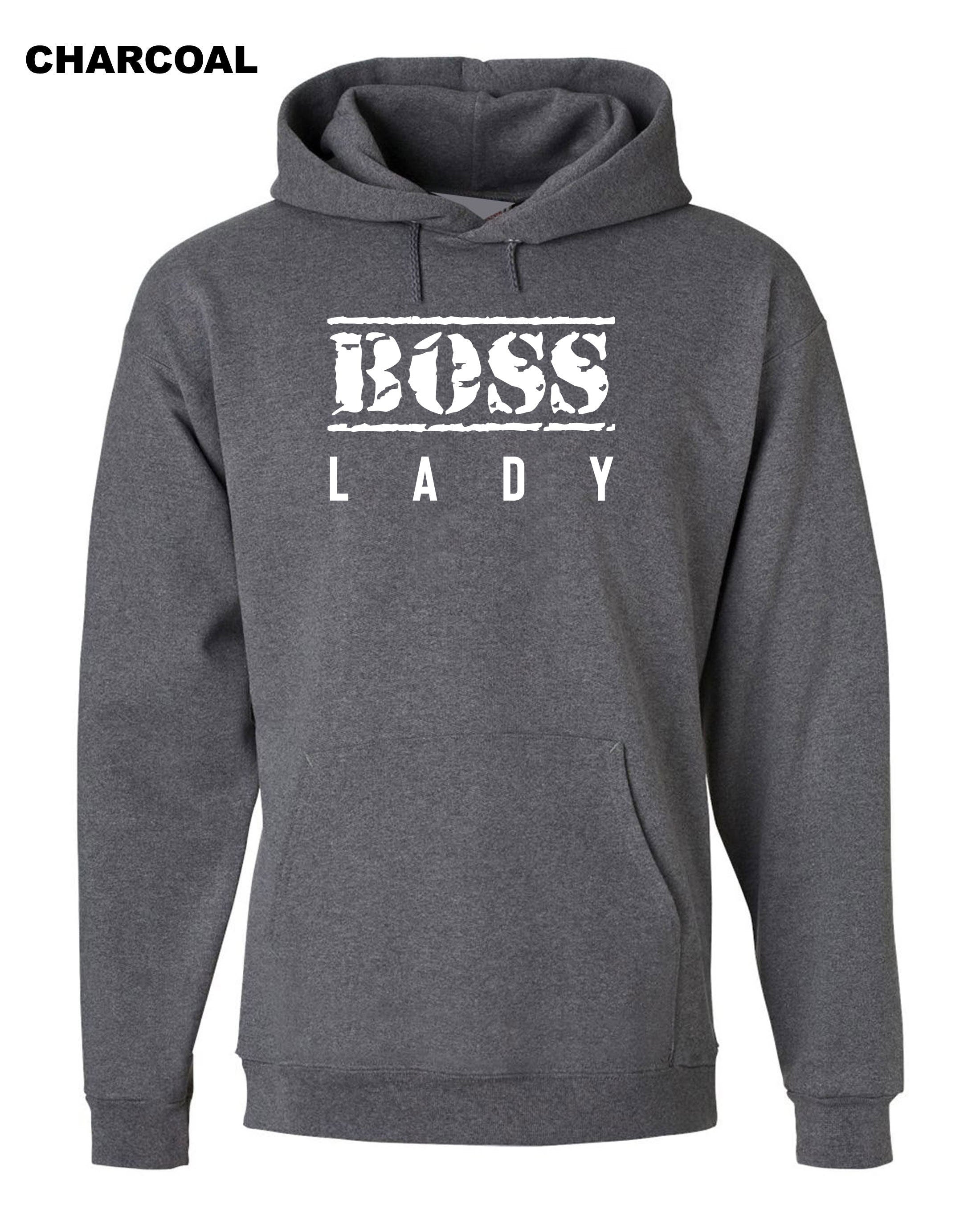 BOSS LADY Hoodie Hoody Hood Hooded New Womens Ladies Funny Married Gift for Wife Fiancee Girlfriend Birthday Top Christmas Joke