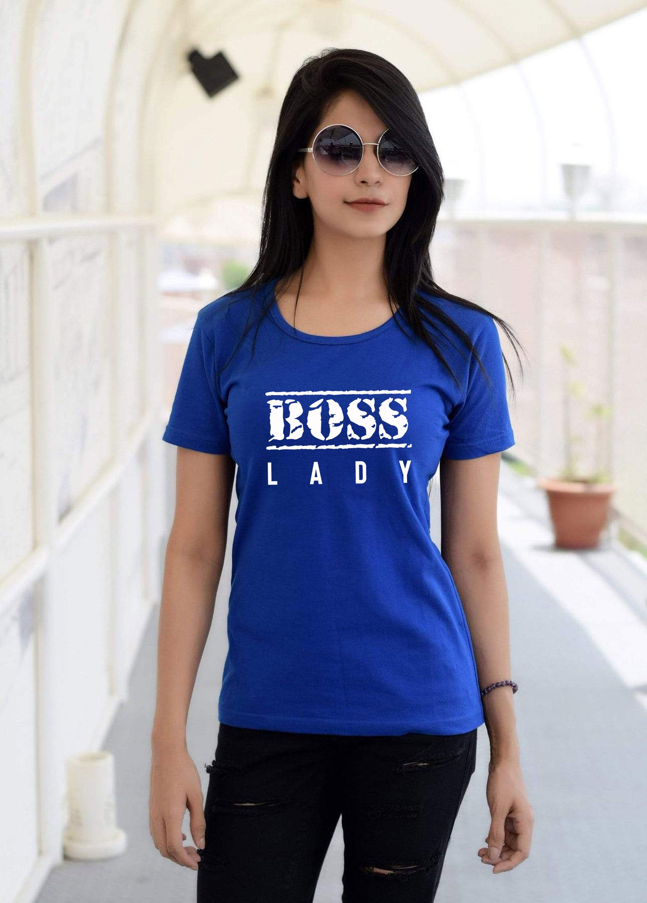 BOSS LADY T-shirt T shirt Tshirt Tee Shirt New Womens Ladies Funny Married Gift for Wife Fiancee Girlfriend Birthday Top Christmas Joke