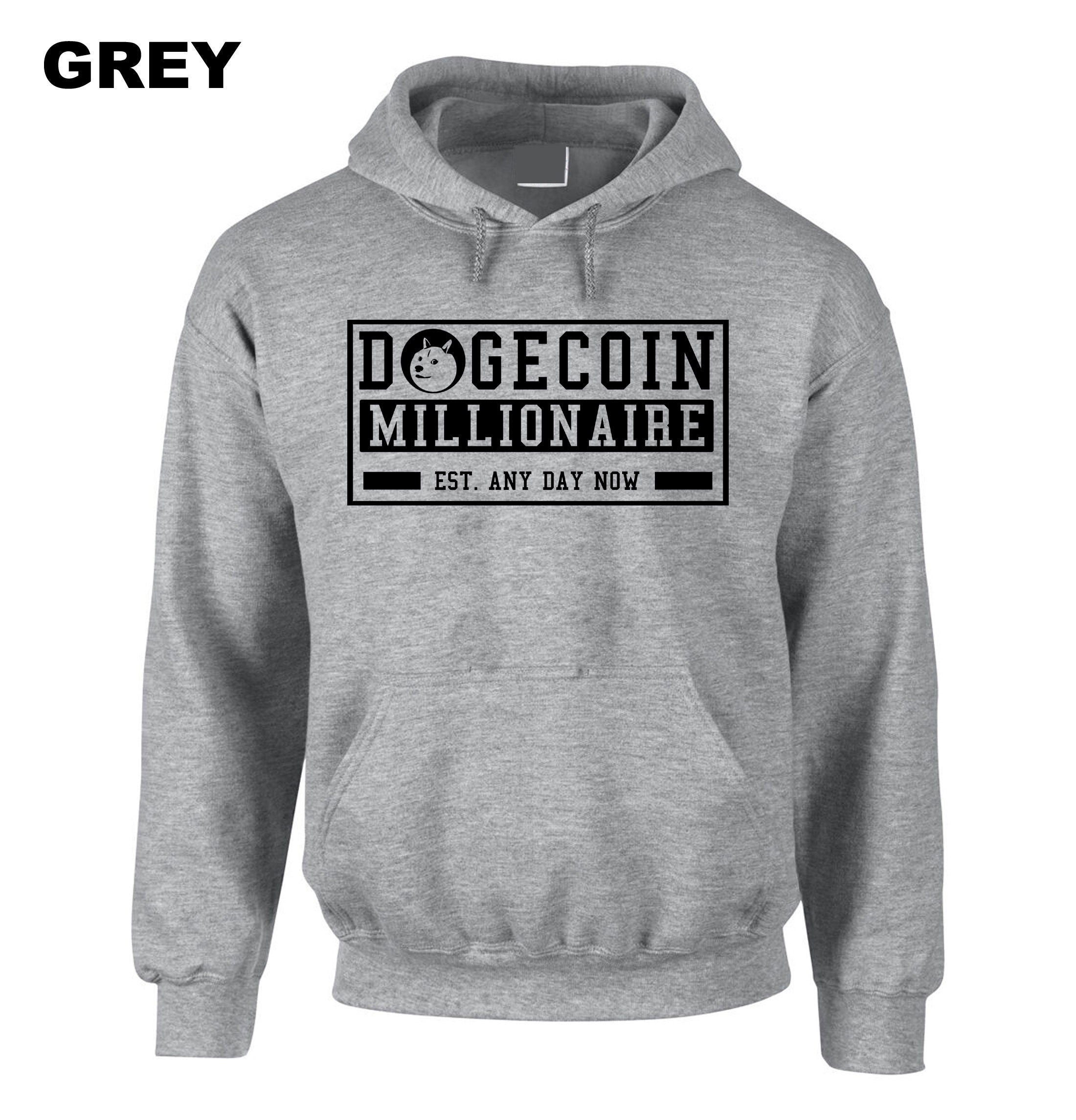 Funny Crypto Dogecoin Hoodie Hoody Hood Hooded Millionaire Any Day now Cryotp currency Trading gift mining Top Unisex Joke