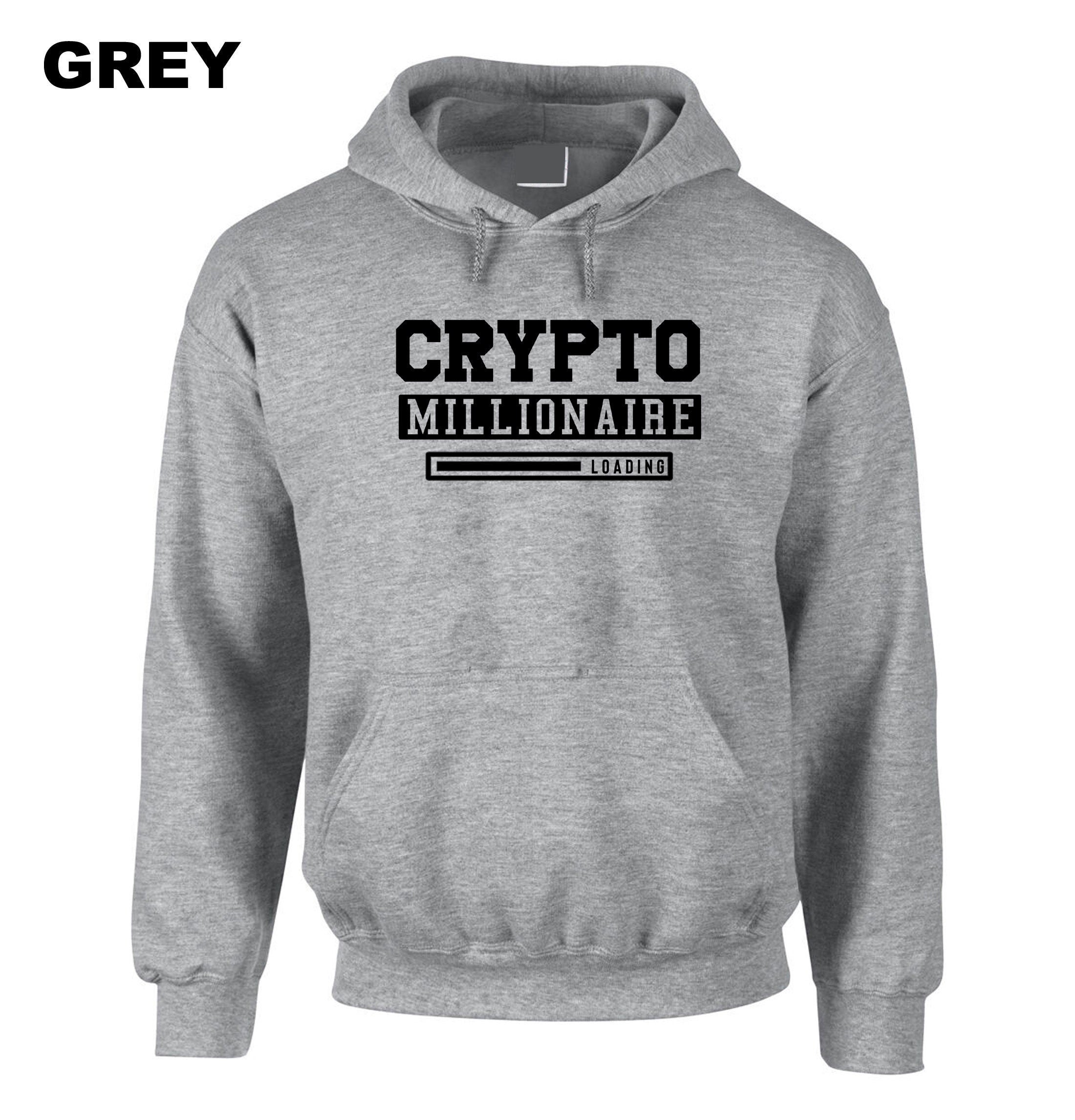 Funny Crypto Millionaire Hoodie Hoody Hood Hooded Millionaire Any Day now Cryotp currency Trading gift mining Top Unisex Joke