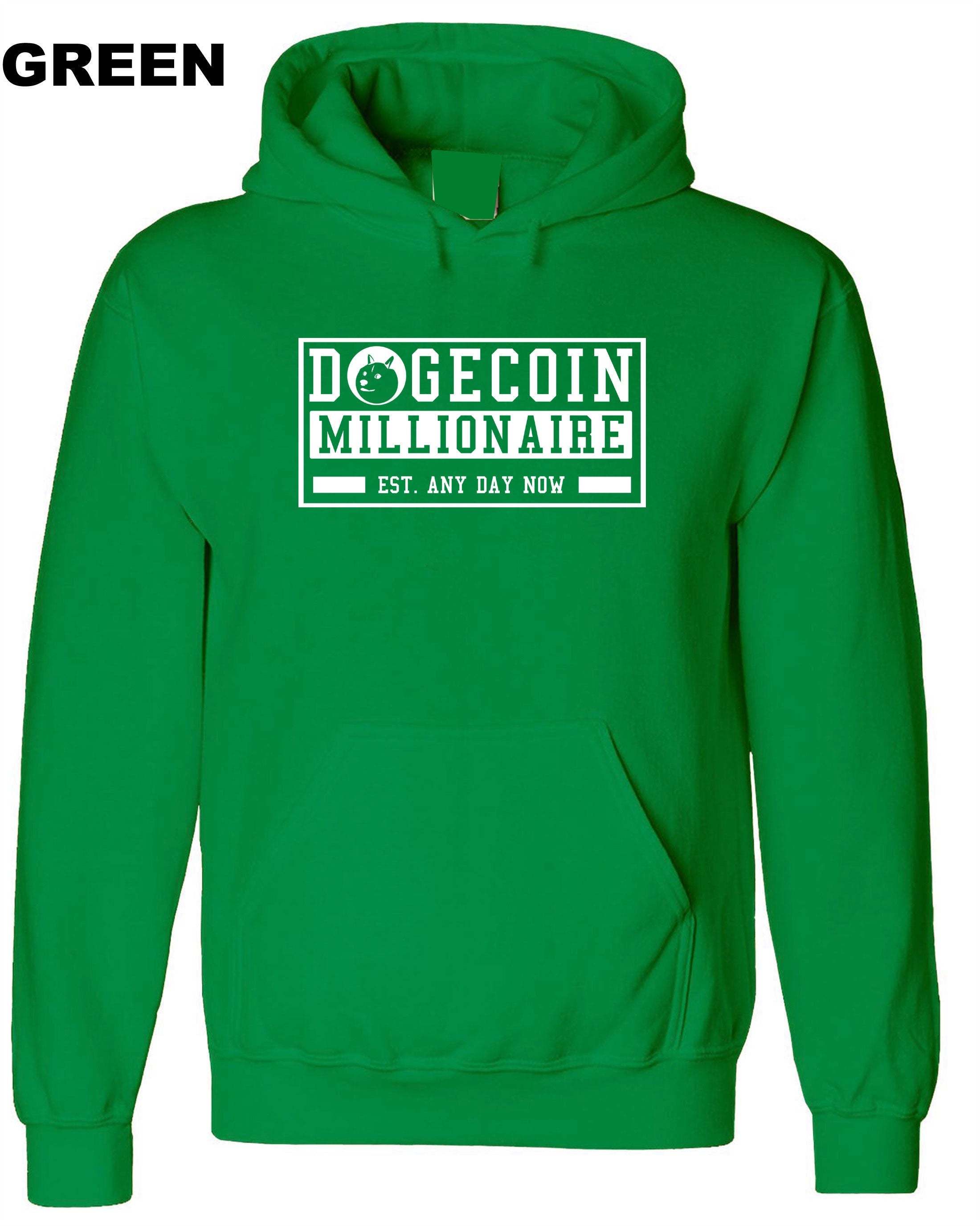 Funny Crypto Dogecoin Hoodie Hoody Hood Hooded Millionaire Any Day now Cryotp currency Trading gift mining Top Unisex Joke