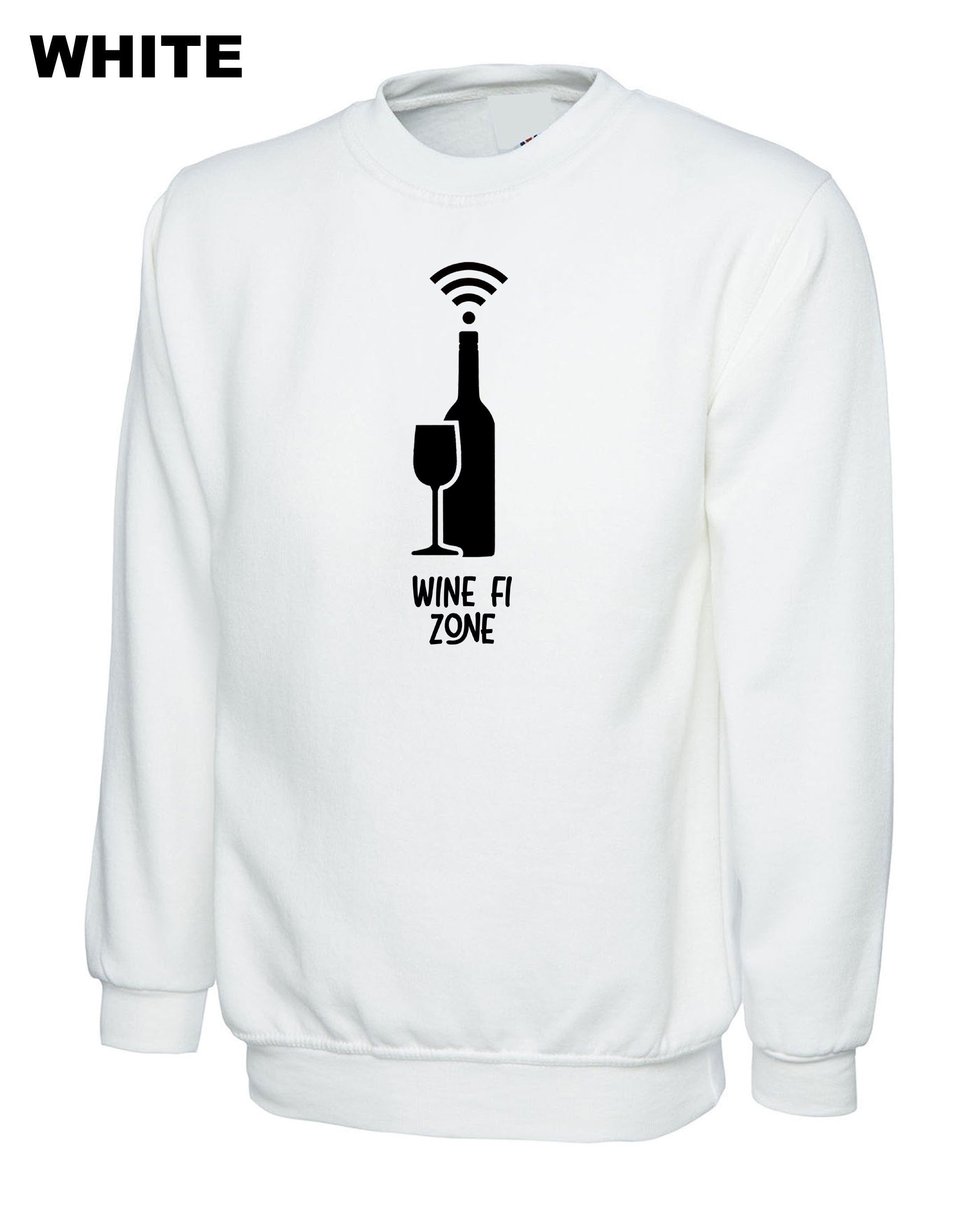 Wine Fi Zone Funny Mens Drunk Sweatshirt Jumper Sweater Shirt Unisex gift for Winw Lovers Birthday Xmas Present Womens Ladies Top Joke