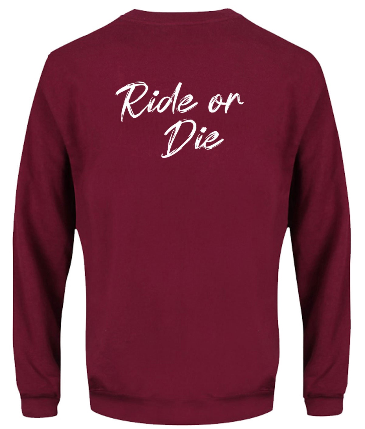 Ride Or Die Sweatshirt Jumper Sweater shirt Ladies Womens Hot Gift Birthday Valnetine's top BF GF Party Wear Tourist Print on Back