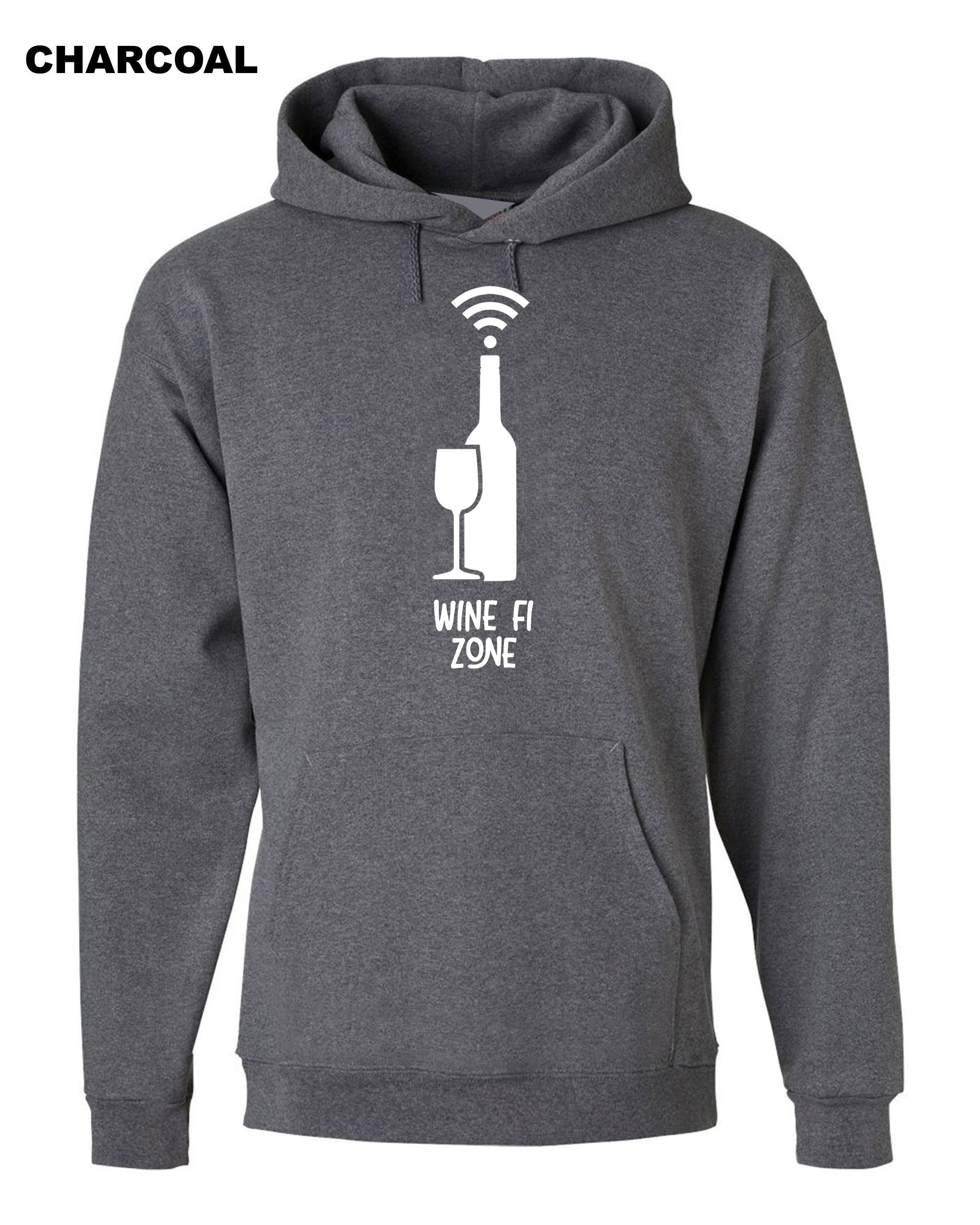 Wine Fi Zone Funny Mens Drunk Hoodie Hoody Hood Hooded Unisex gift for Winw Lovers Birthday Xmas Present Womens Ladies Top Joke