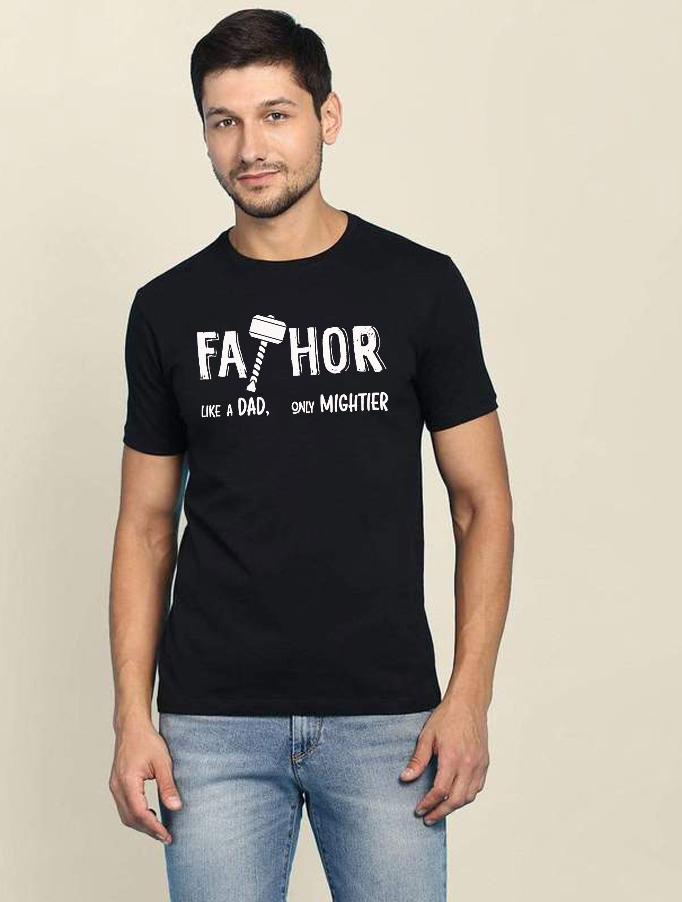 FATHOR Like a DAD Only Mightier Father Funny T-shirt Tshirt T shirt Tee Shirt Father's Day Gift Mens Dad Daddy Papa Birthday Present Joke