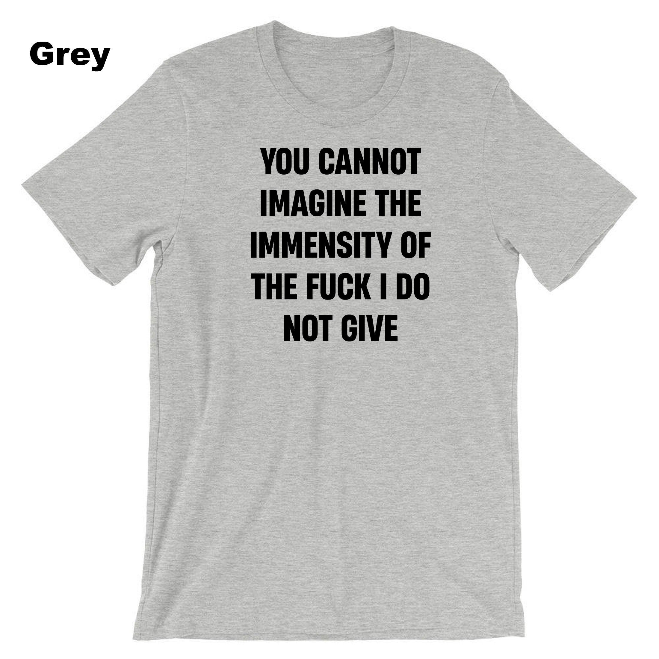 You cannot imagine the immensity of the F**K i do not give T-shirt Tshirt T shirt Tee Shirt Joke Humor Sarcastic Unisex Gift Birthday Xmas