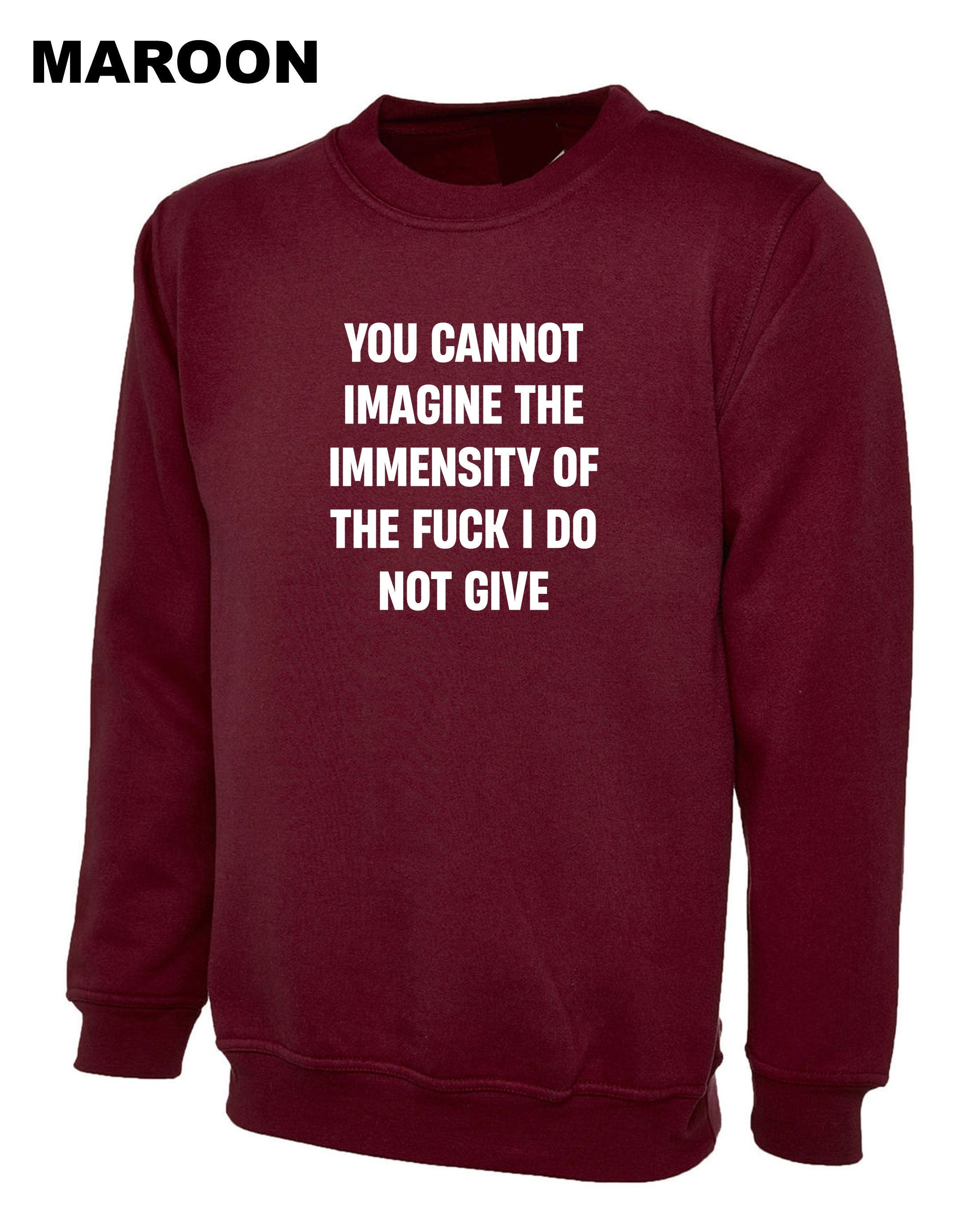 You cannot imagine the immensity of the F**K i do not give Sweatshirt Jumper Sweater shirt Joke Humor Sarcastic Unisex Gift Birthday Xmas