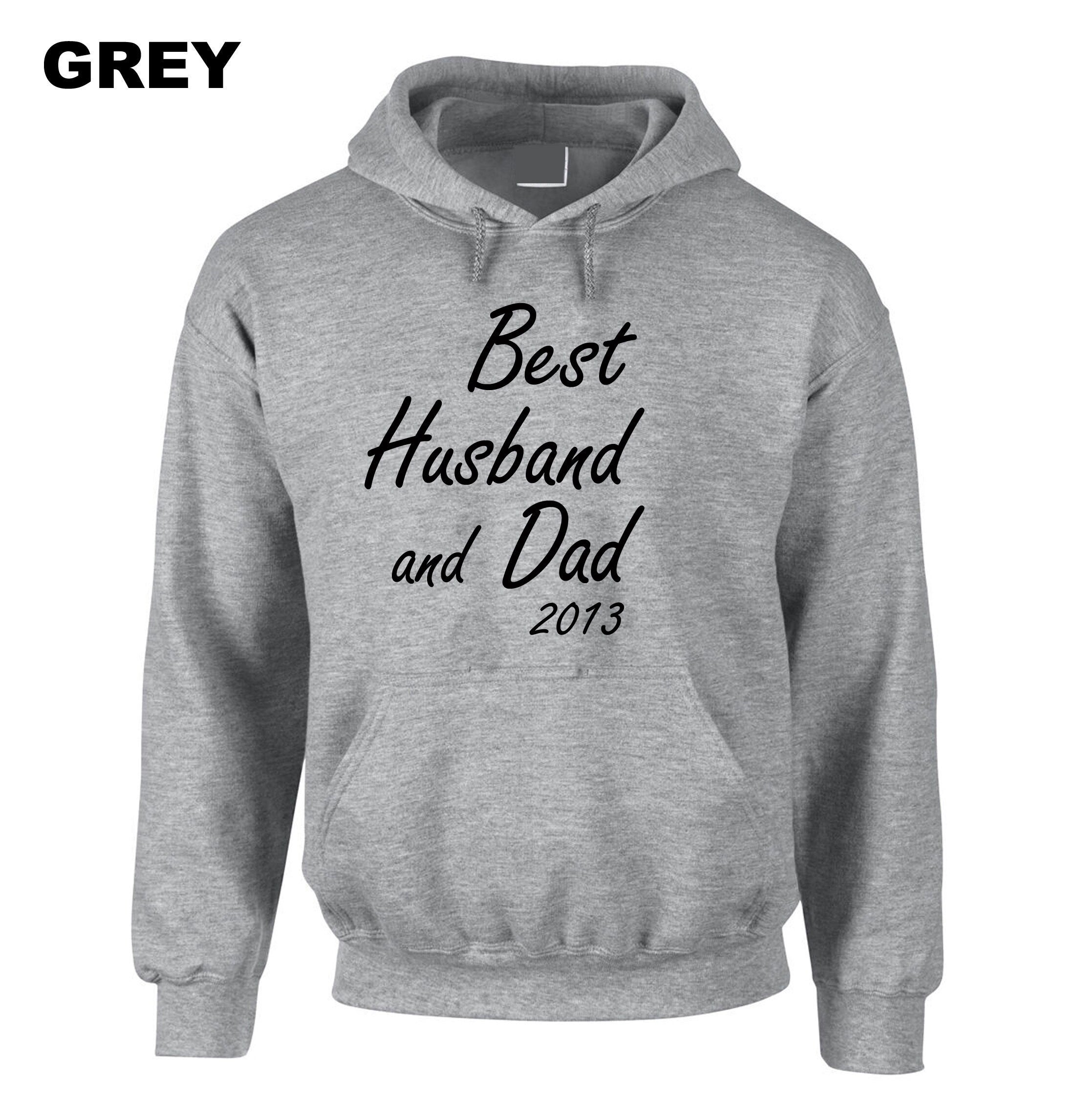 Best Husband And Dad (Custom Year) Customised Personalised Father's Day Hoodie Hoody Hood Hooded Dad Husband Birthday Present Funny